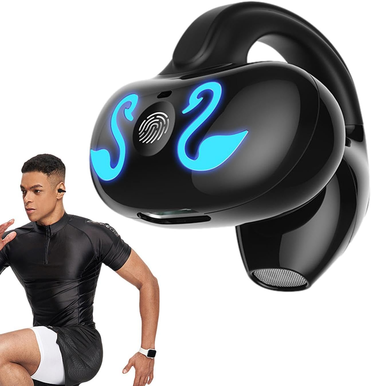 Wireless Ear Clip Headphones - Open Ear Wireless, Bone Conduction Gym Headphones, 5.3 Sports Headphones | 10 Hours Music Playtime, Wireless Sound for Smartphone, Laptop, Trucker, Outdoor Exercise image number 6