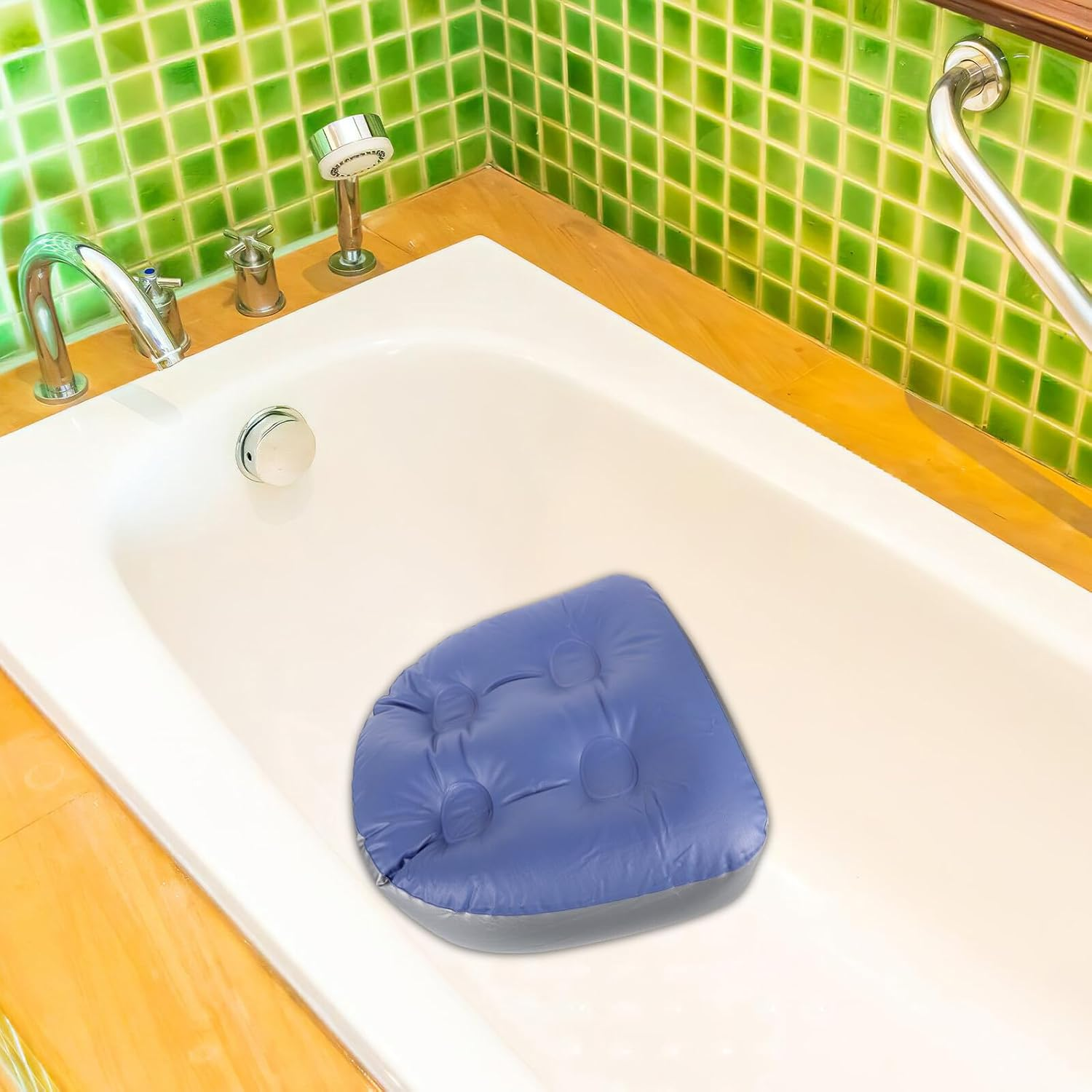 HONMEET 3Pcs Inflatable Bath Cushion Suction Cups, Thickened Adult Spa Seat Cushion, Water-Filled Portable Hot Tub Pad for Bathroom and Spa Relaxation image number 1