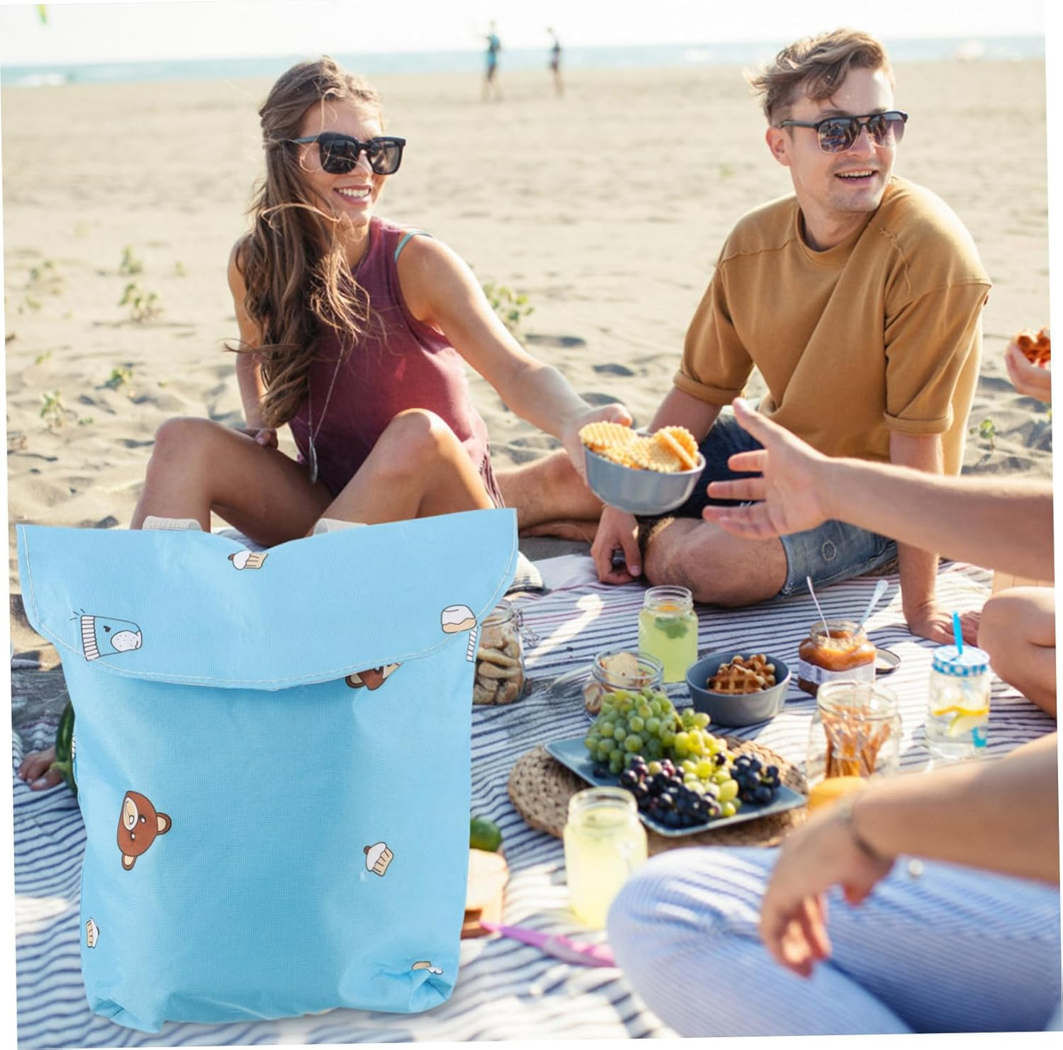 Portable Diaper Storage Bag Large Capacity Napkin Holder Snap Button Design Lightweight and Versatile for Travel Camping and Outdoor Activities image number 6