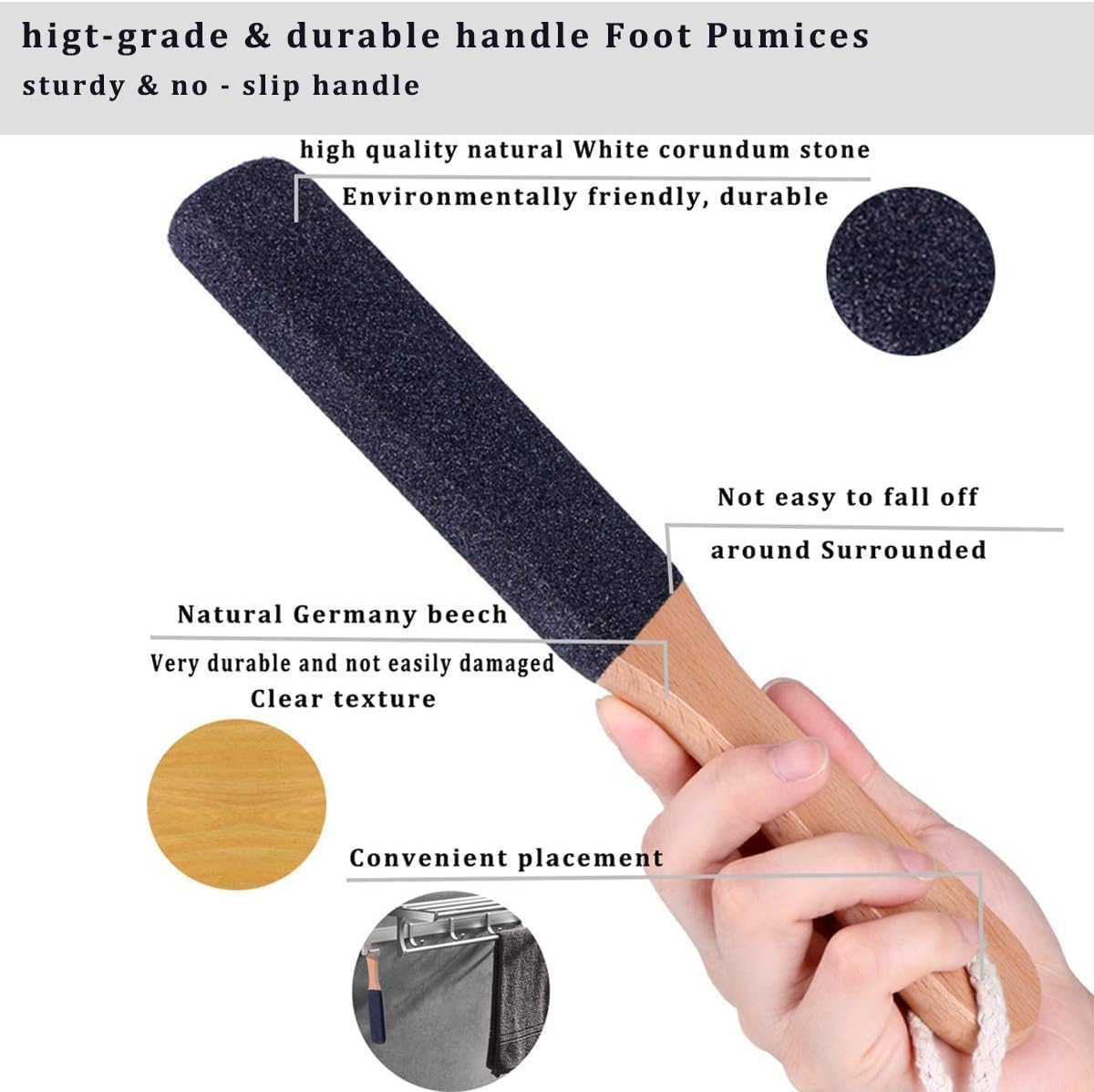 Professional Foot File Foot Scrubber Hard Skin Callus Remover Pedicure Foot Rasp,Can Be Use on Cracked Heels,Dead Skin,Corn,Pumice Stone for Feet Massager Scraper File Brush Tools 1Pcs image number 4