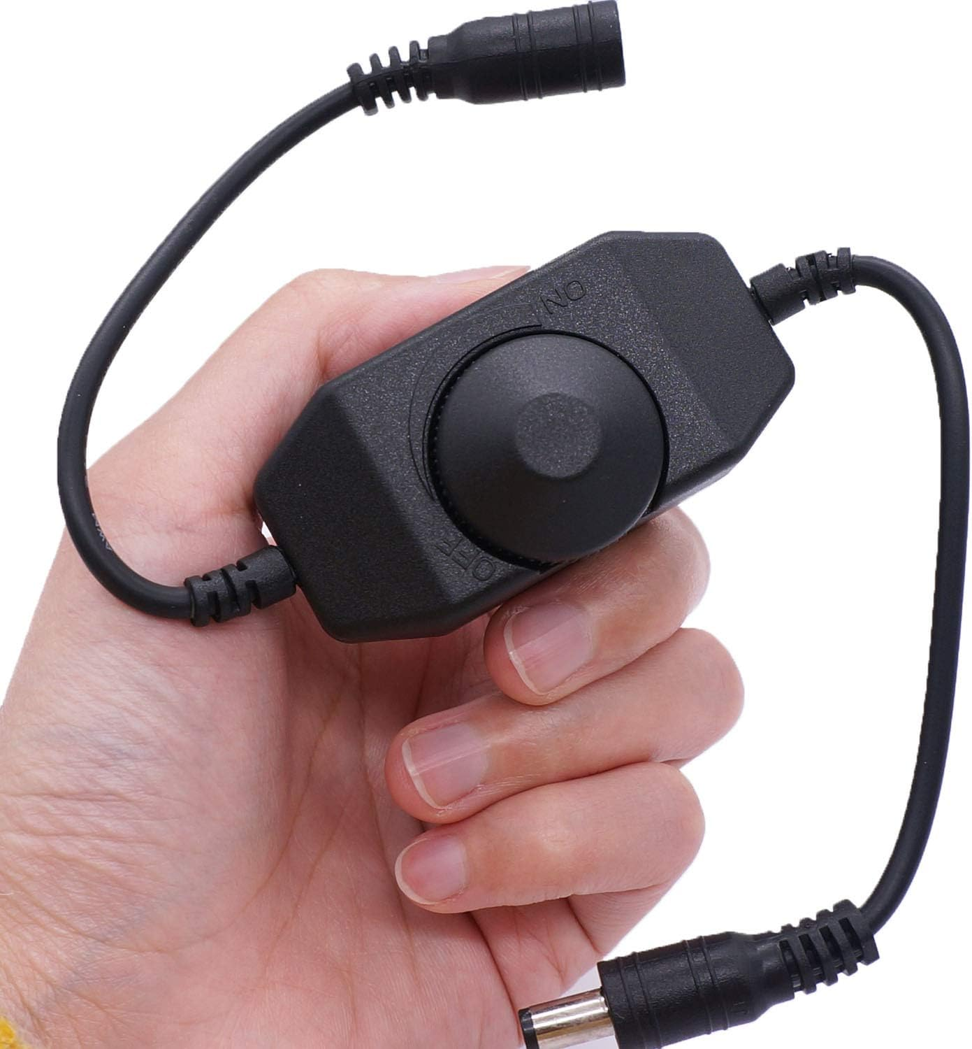 Weideer 2Pcs LED Strip Lights Dimmer DC12V-24V Rotary Dimmer Switch for LED Strip Lights LED Rope Light 3528 5050 5630 Black K-018-BK - White image number 3