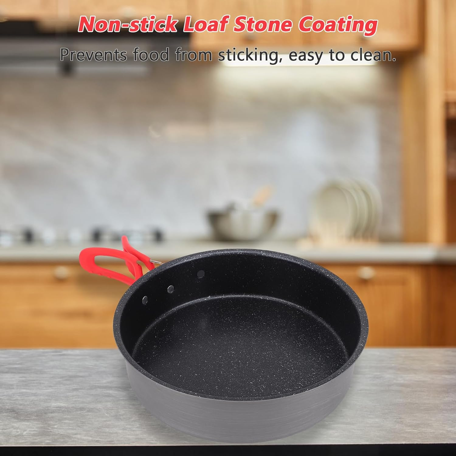 Camping Frying Pan 8Inch Non-Stick Fry Pan Quick Heating Omelet Maker Lightweight Foldable Handle with Thickened Bottom for Gas Ceramic Electric Induction Outdoor Cooking Hiking image number 2