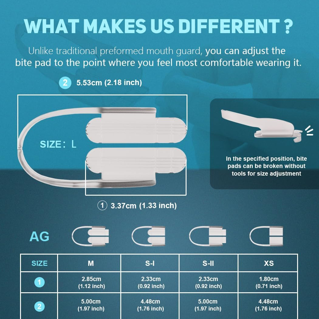 KOHEEL Adjustable Mouth Guard for Teeth Grinding and Clenching, Comfort-Fit Night Guard, Stop Bruxism Dental Guard, 12 Count (Pack of 1)