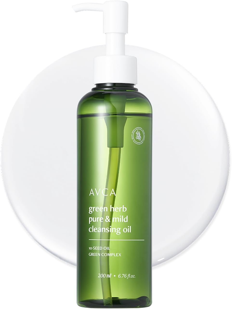 AVCA Green Herb Blackhead Cleansing Oil 200Ml - Makeup & Blackhead Remover, Plant-Based Oils with Vitamin E & Squalane, Lightweight Pore Cleanser, Korean Skincare for Normal/Oily Skin