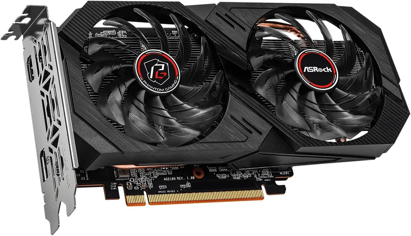 Asrock AMD Radeon RX 6500 XT Phantom Gaming D 4GB OC GDDR6 0Db Silent Cooling 18 Gbps 64-Bit 7680 X 4320 Graphics Card Dual Fan HDMI Displayport image number 4