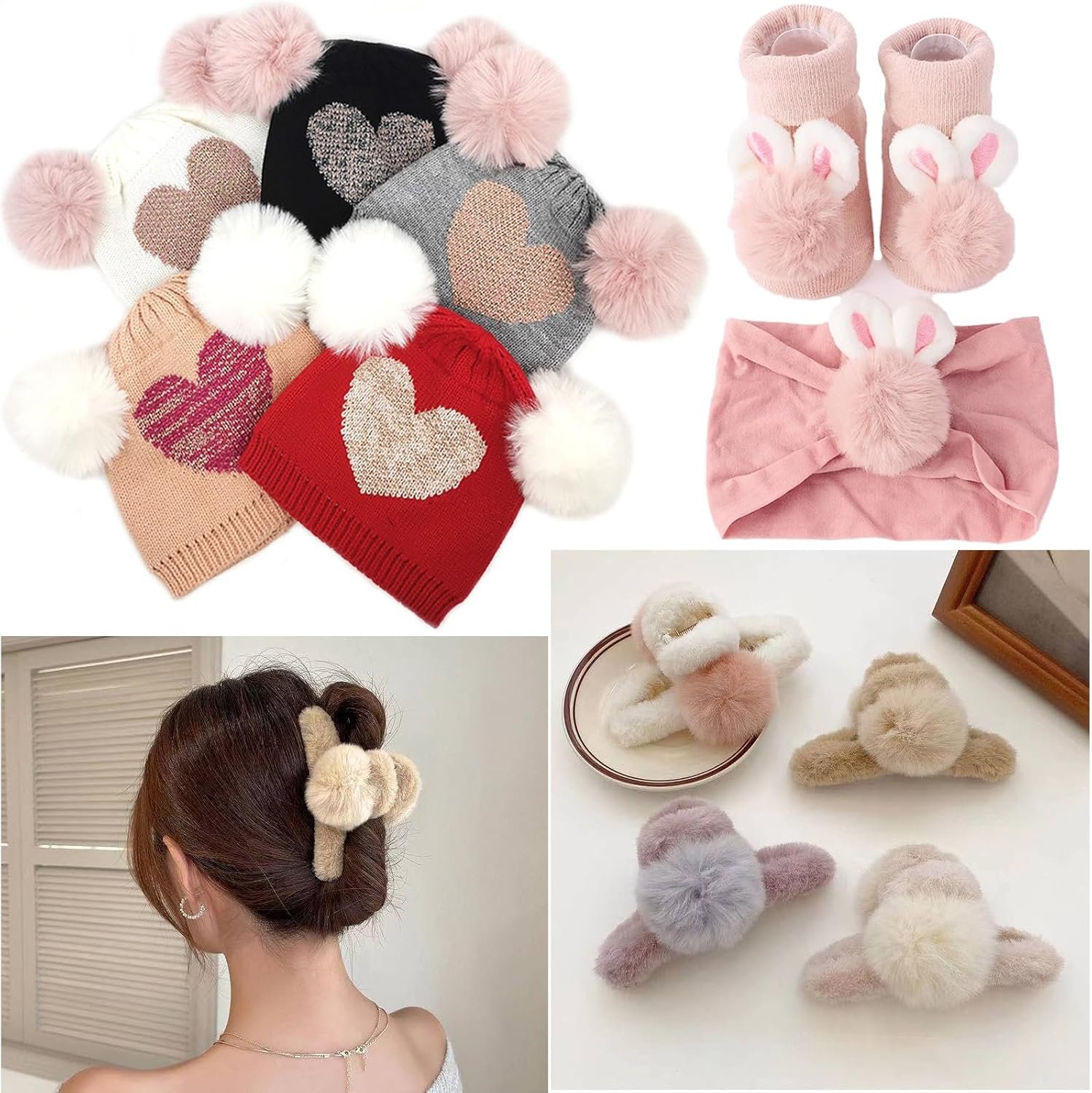 YELINTIAN 20 Pieces ​Faux Fur Pom Pom Balls - ​Faux Fox Fur Pom Pom Balls for DIY Crafts & Knitting, ​Soft & Removable for Hats, Scarves, Gloves, Bags, Keychains (10 Colors, 2Pcs Each) image number 4