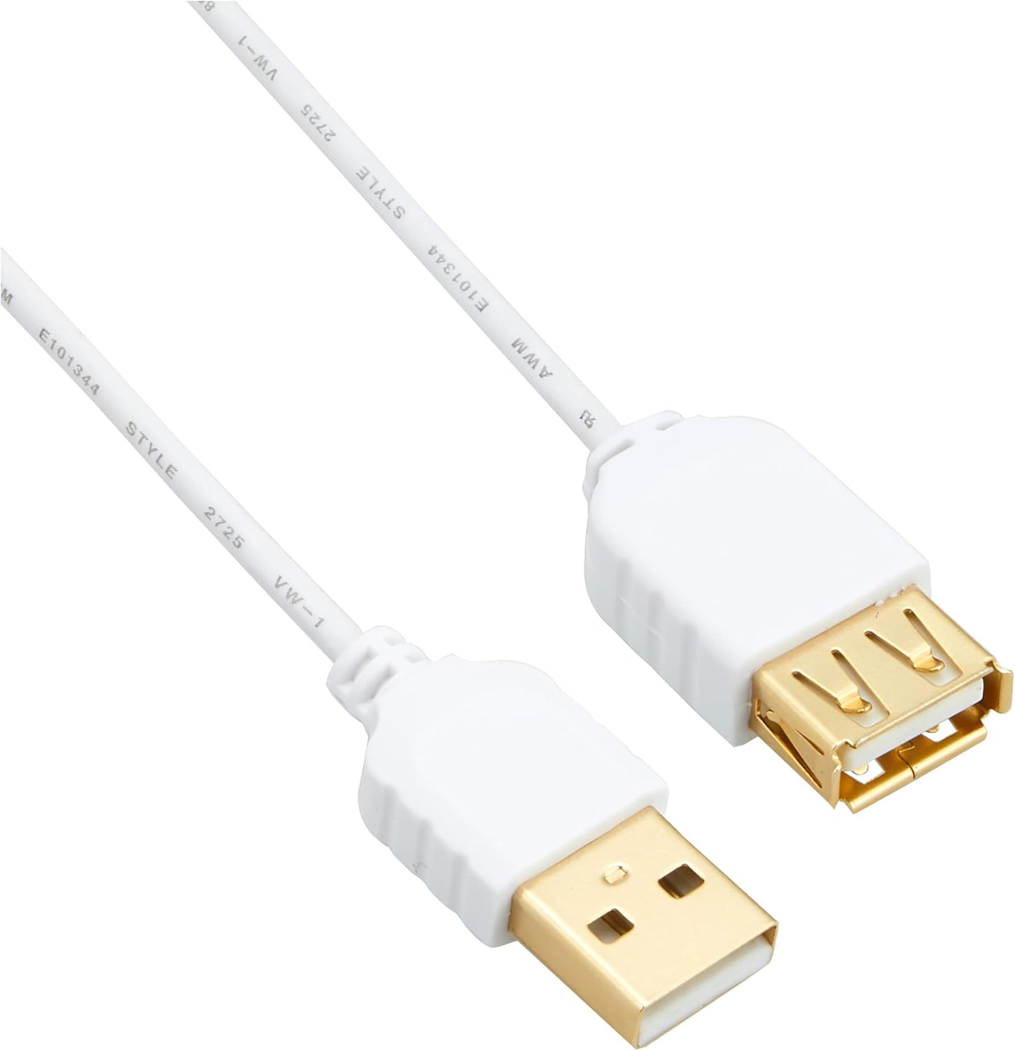 Sanwa Supply KU-SLEN10WK Ultra Fine USB Extension Cable (A-A Female Extension Type, White, 3.3 Ft (1 M) image number 3