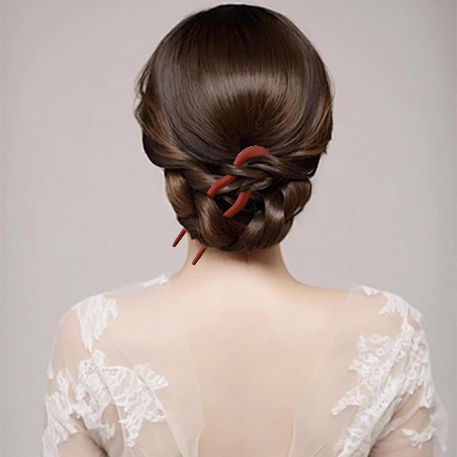 4 French Hair Pins, Hair Pins for Updo Handmade Wooden, Gairpin Accessories, U-Shaped French image number 5