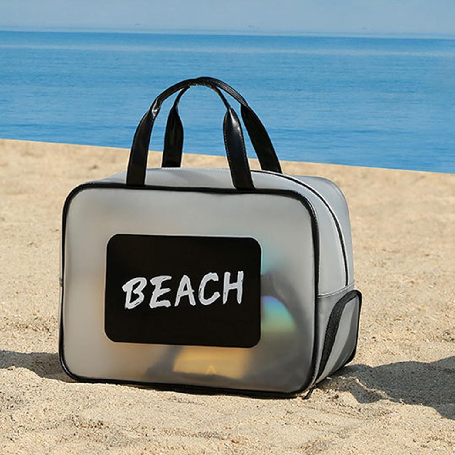 Beach Tote Bag - Portable Pool Tote,Large Capacity Organizer Travel Handbag with Wet and Dry Separation Design for Beach, Sports, Swimming, Spa image number 5