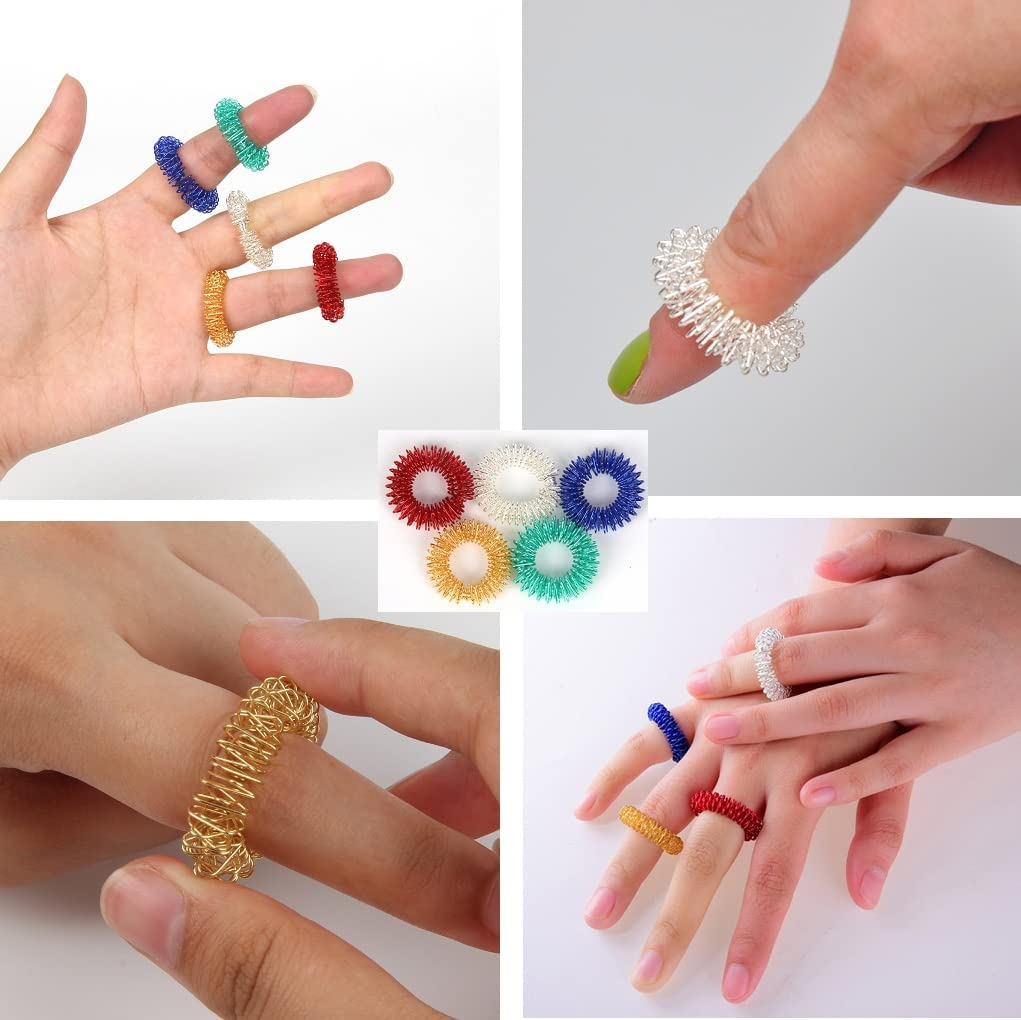 Finger Massage Rings,10 Pcs Spiky Sensory Finger Rings Metal Spiky Fidget Band Acupressure Ring,Spiky Sensory Finger Rings,Spiky Finger Ring,Acupressure Finger Rings,Spiky Finger Ring Acupressure Ring image number 6