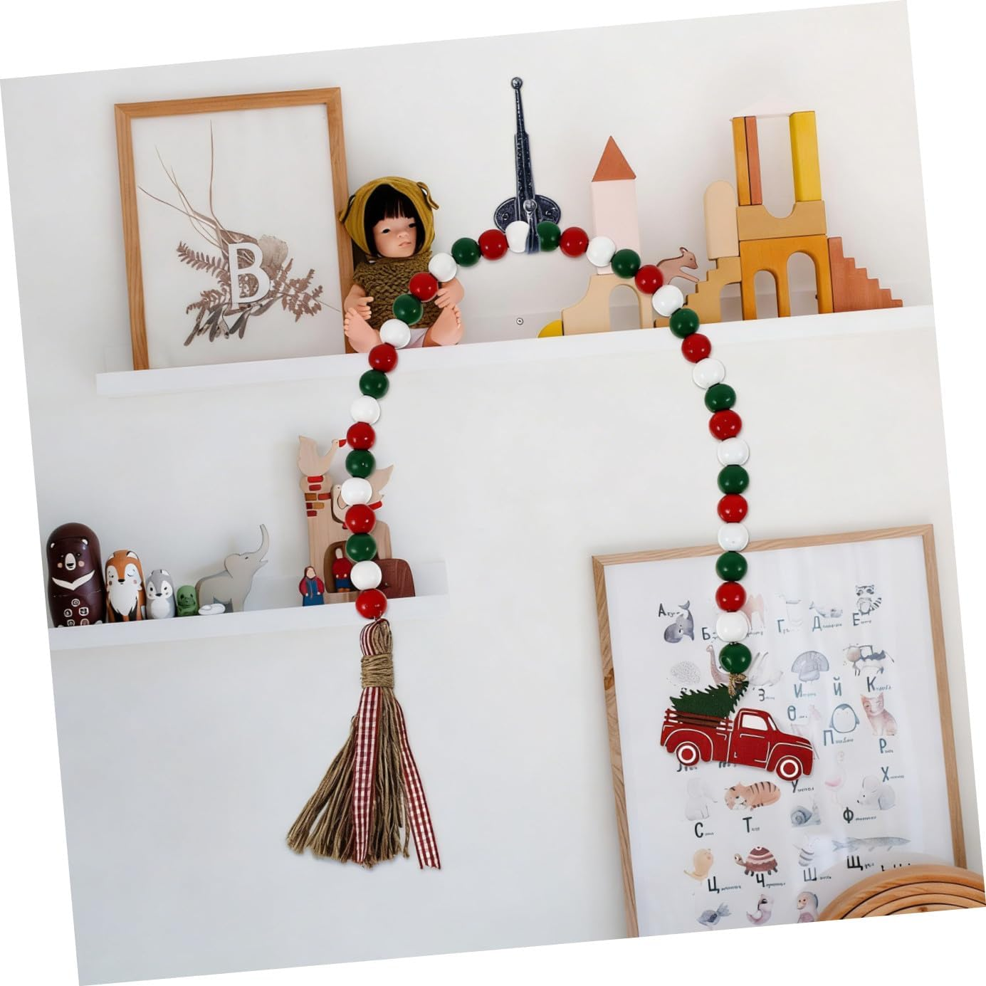 1Pc Christmas Bead Pendant Tassel Festive Home Decor for Xmas Easy to Install Versatile Hanging Adorn for Parties Restaurants and More image number 6