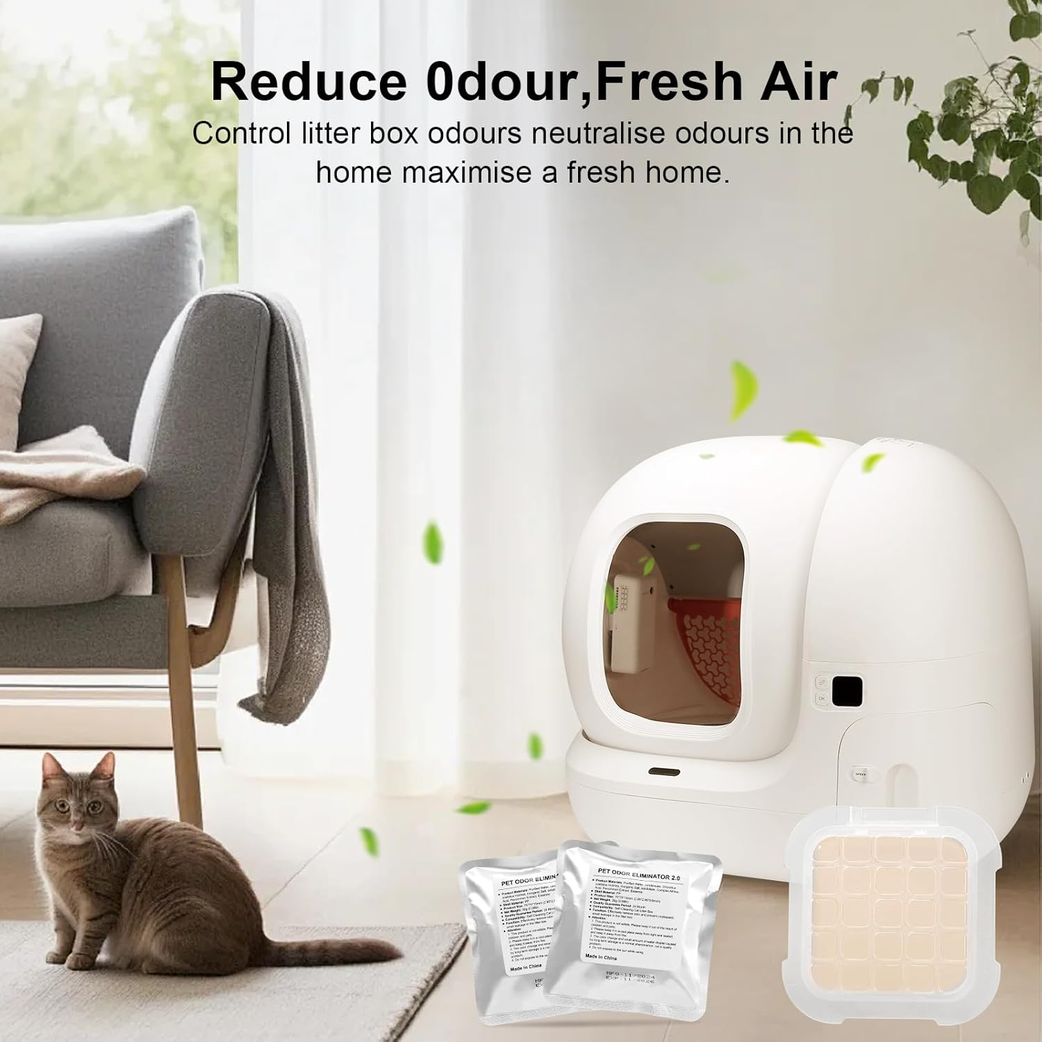 Pack of 3 Odour Remover for Pura Max/Pura Max 2 Self-Cleaning Cat Litter Tray, N50 Odour Eliminator, Cat Urine Odour Remover, Autopulent, Odour Control image number 2