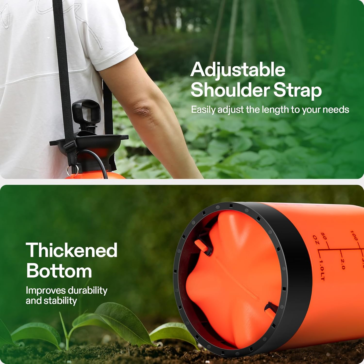 VIVOSUN 1.85-Gallon Pump Pressure Sprayer, Pressurized Lawn & Garden Water Spray Bottle with Adjustable Shoulder Strap, for Spraying Plants, Garden Watering and Household Cleaning image number 1