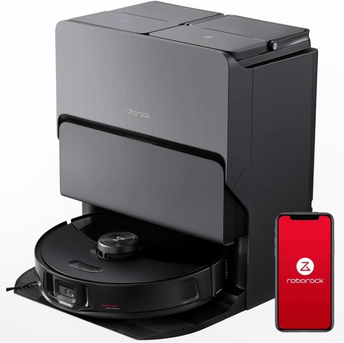 Roborock S8 Maxv Ultra Robot Vacuum and Mop, 10000Pa Suction, Auto Drying, Auto Mop Washing, Self Emptying, Self Refilling, Liftable Dual Brush & Sonic Mop, Video Call, Black【S7 Maxv Ultra Upgrade】 image number 6