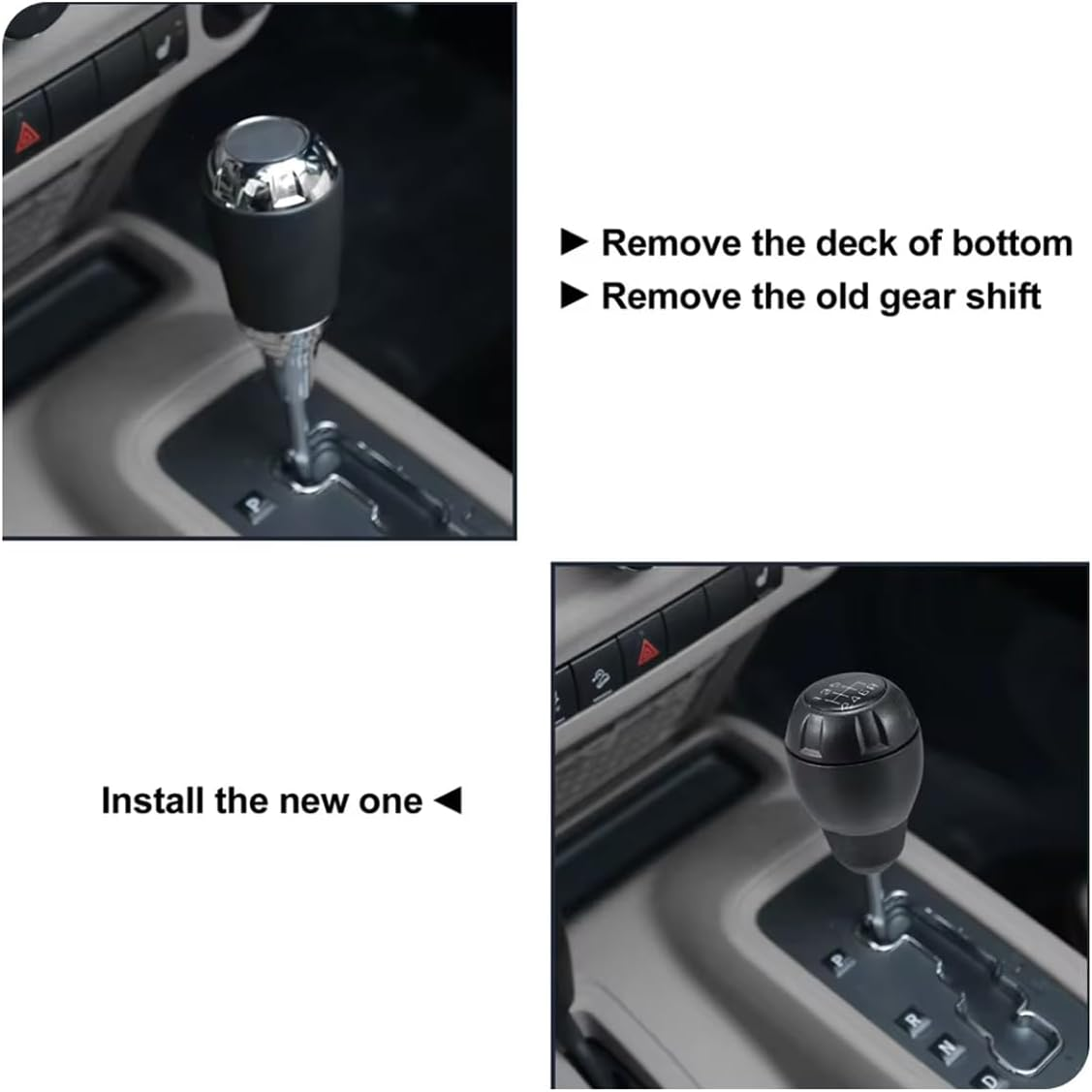 Shift Knob Gear Shifter, Stick Shift Knobs Level for Manual Transmission, Replaces 52060485AG 68085312AB, Compatible with Jeep Wrangler JK 2011-2018 (Black) image number 1