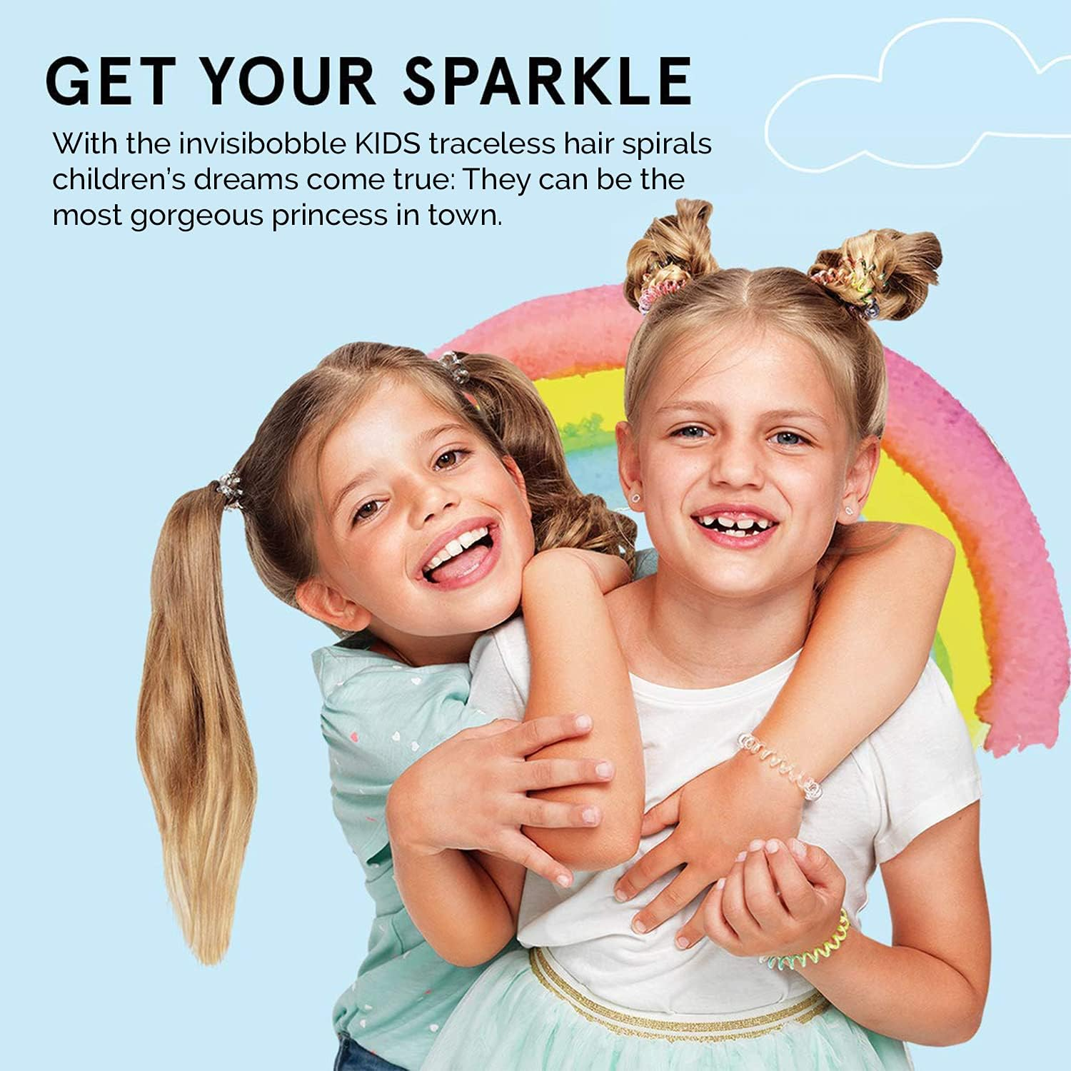 Invisibobble Kids Spiral Hair Ring - 5 Pack, Magic Rainbow - No-Ouch Coil Hair Ties with Strong Grip - Accessories for Girls Toddlers and Kids - Non-Soaking and High Wearing Comfort Updo Tool image number 3