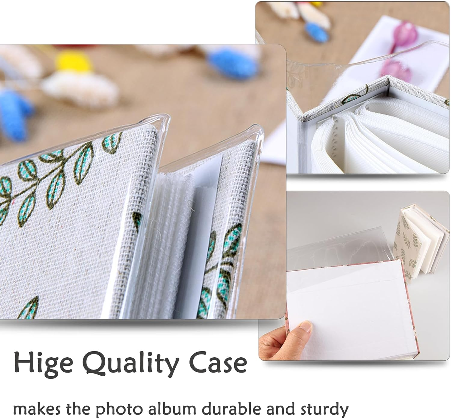 Kids Photo Album, 100 Pockets 10X15 Small Picture Album Book, Slip-In Linen Cover Photo Book for Boys, Girls, Family(Rabbit) image number 1