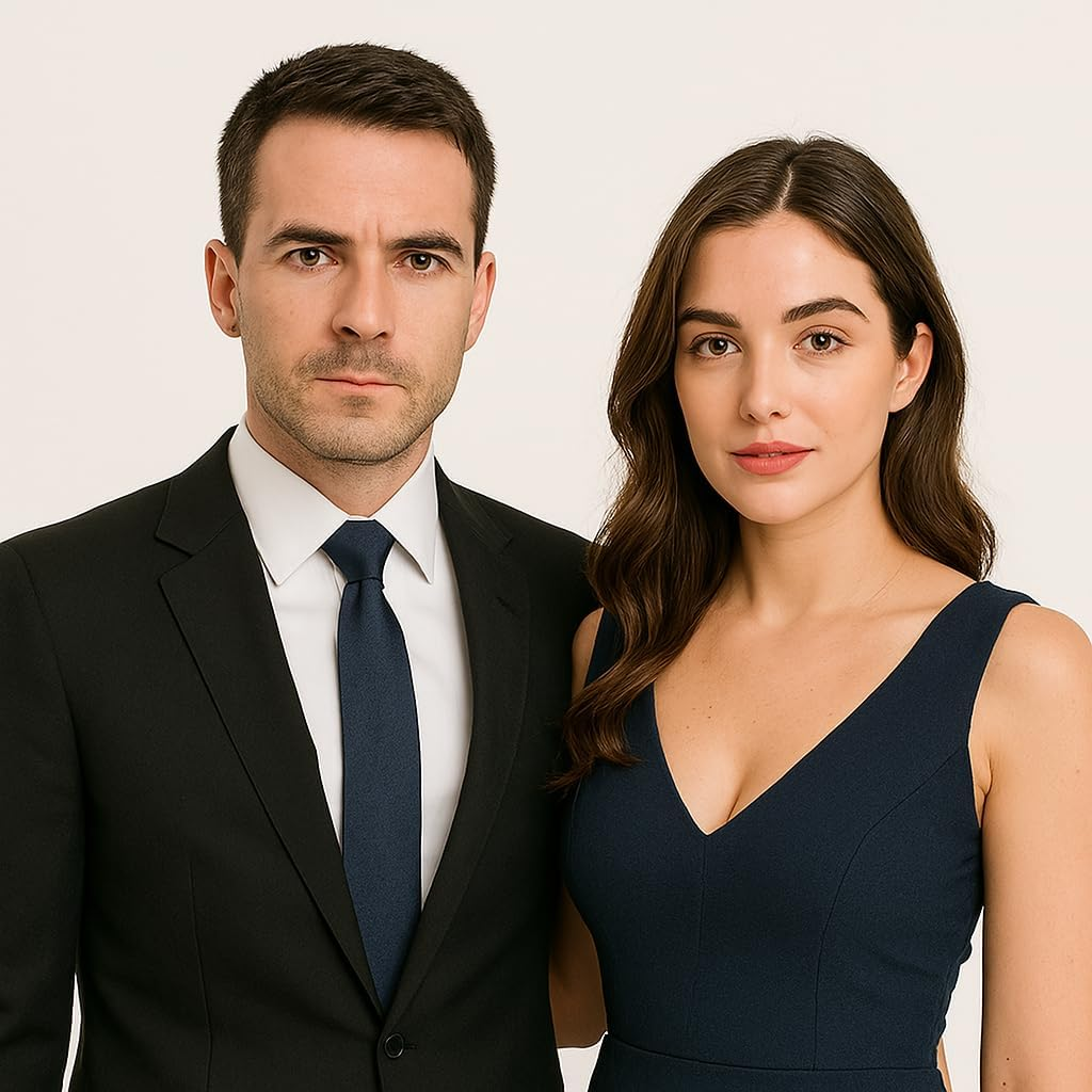 Max & Miller Men'S Navy Slim Wool Tie Necktie Wedding Present