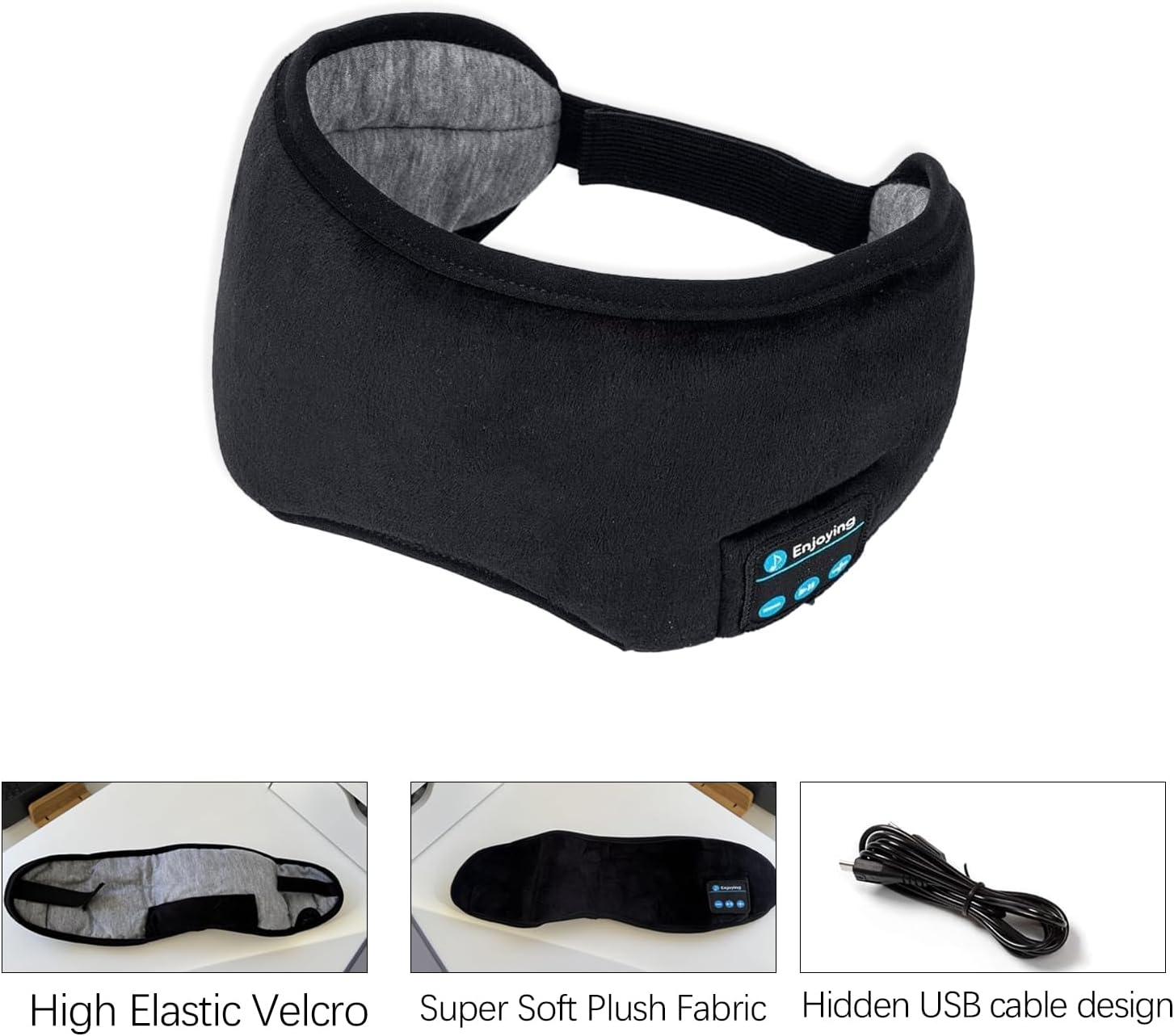 Omiention Relaxing Sleep Headphones with Bluetooth 5.4 Headband Comfort Mask Engineered for Side Sleepers - Built-In HD Speakers Wireless Earbuds Innovative Gadgets & Ideal Unisex Gifts image number 3