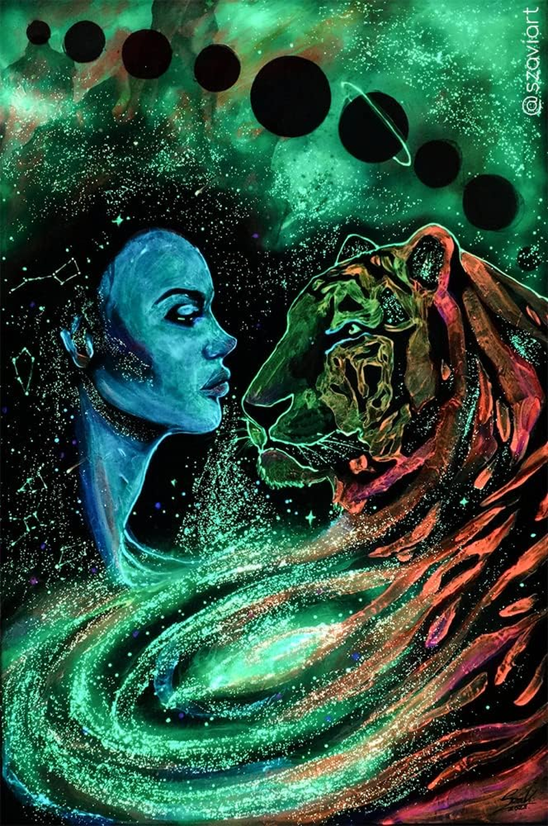 Nebula Glow in the Dark Paint (20Ml) Pink with Orange Glow, Non-Toxic, Water Based, by Spacebeams image number 3