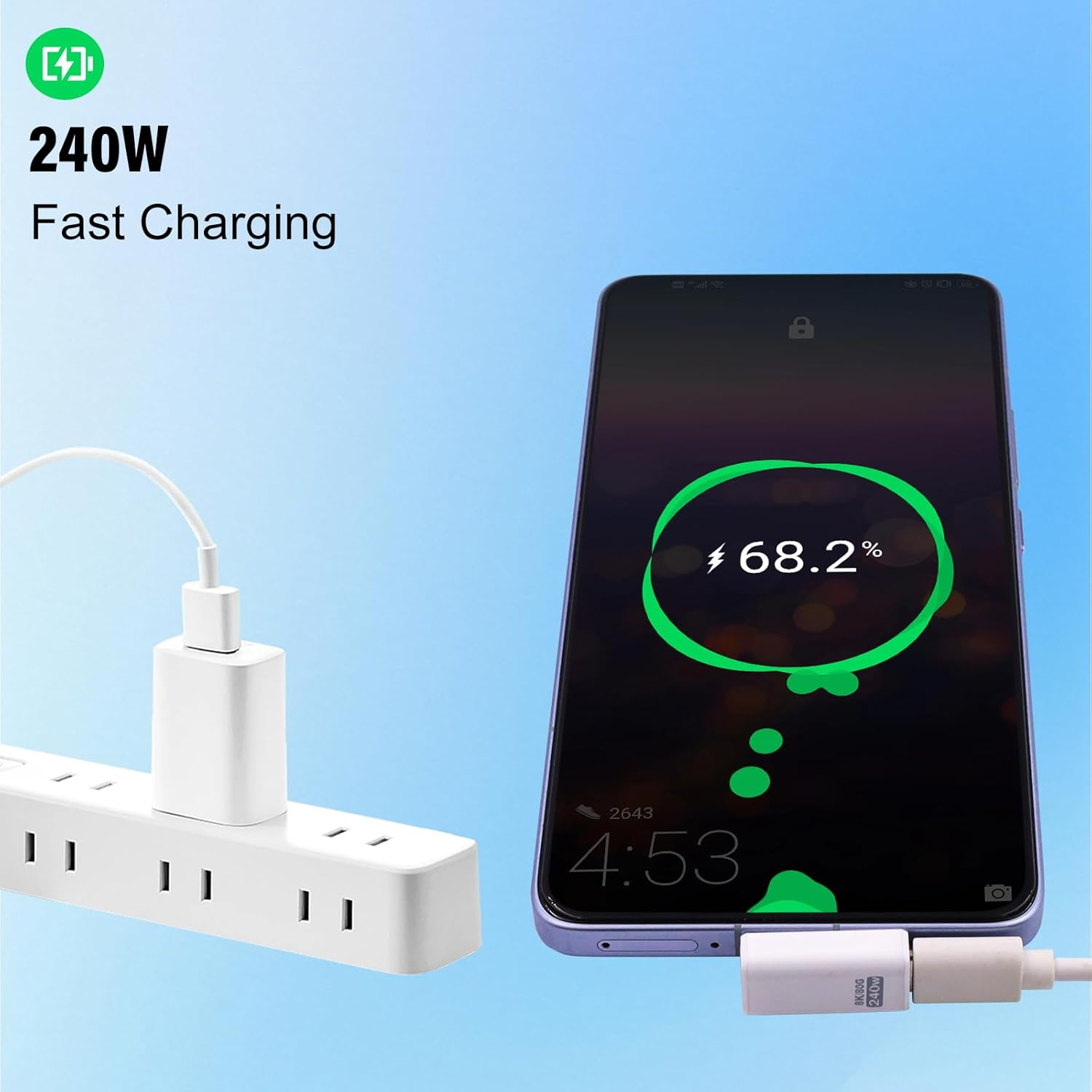 Danfetsoy 90 Degree USB-C Male to Female Adapter 80Gbps, 90 Degree 240W Type-C Adapter Extender for Macbook, Laptop, Tablet, VR, Camera, Smartphone, Etc(White 2Pack) image number 4