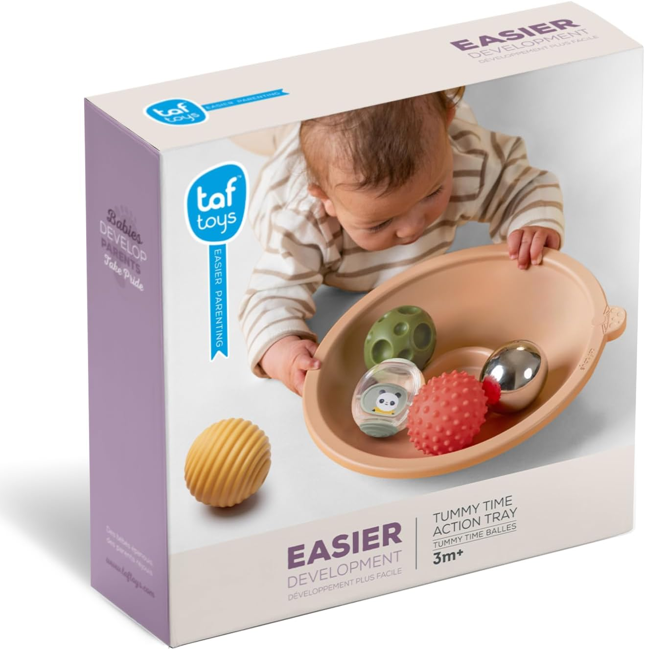 Taf Toys Tummy Time Play Tray with 5 Sensory Balls for Babies 3-6 Months - Interactive Baby Ball Toy - Enhances Motor Skills, Hand-Eye Coordination - Fun Toddler Ball Toys for Toddlers 1-3 image number 2