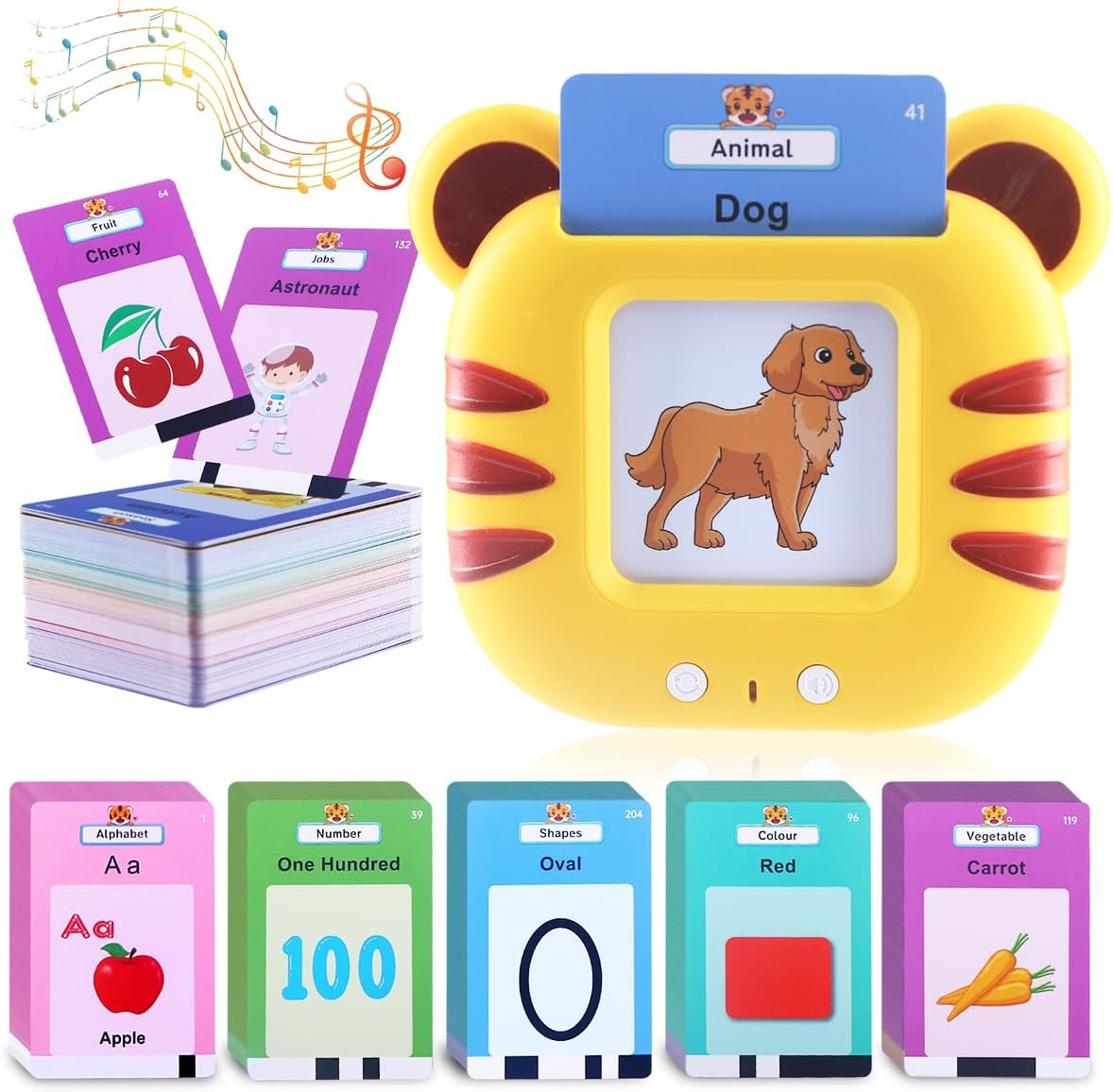 Talking Flash Cards for Toddlers Preschool Educational Learning Montessori Toy Gifts for Toddler Kids Boys Girls 2 3 4 5 Years, Autism Speech Therapy Sensory Toy Pocket Vocabulary Games with Flashcard image number 3