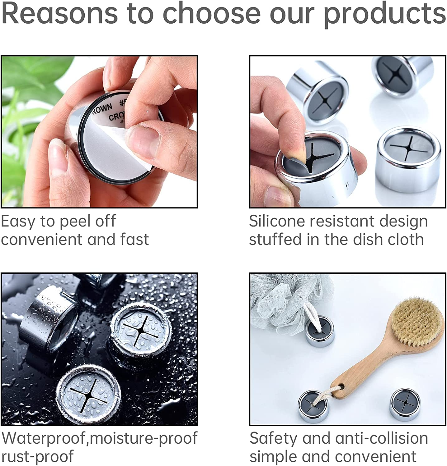 3 Pieces Kitchen Towel Hooks round Adhesive Dish Towel Hook Premium Chrome Finish & Easy Installation Wall Mount Hand Towel Hook Ideal as Bathroom, Shower or Outdoor Towel Holders image number 5