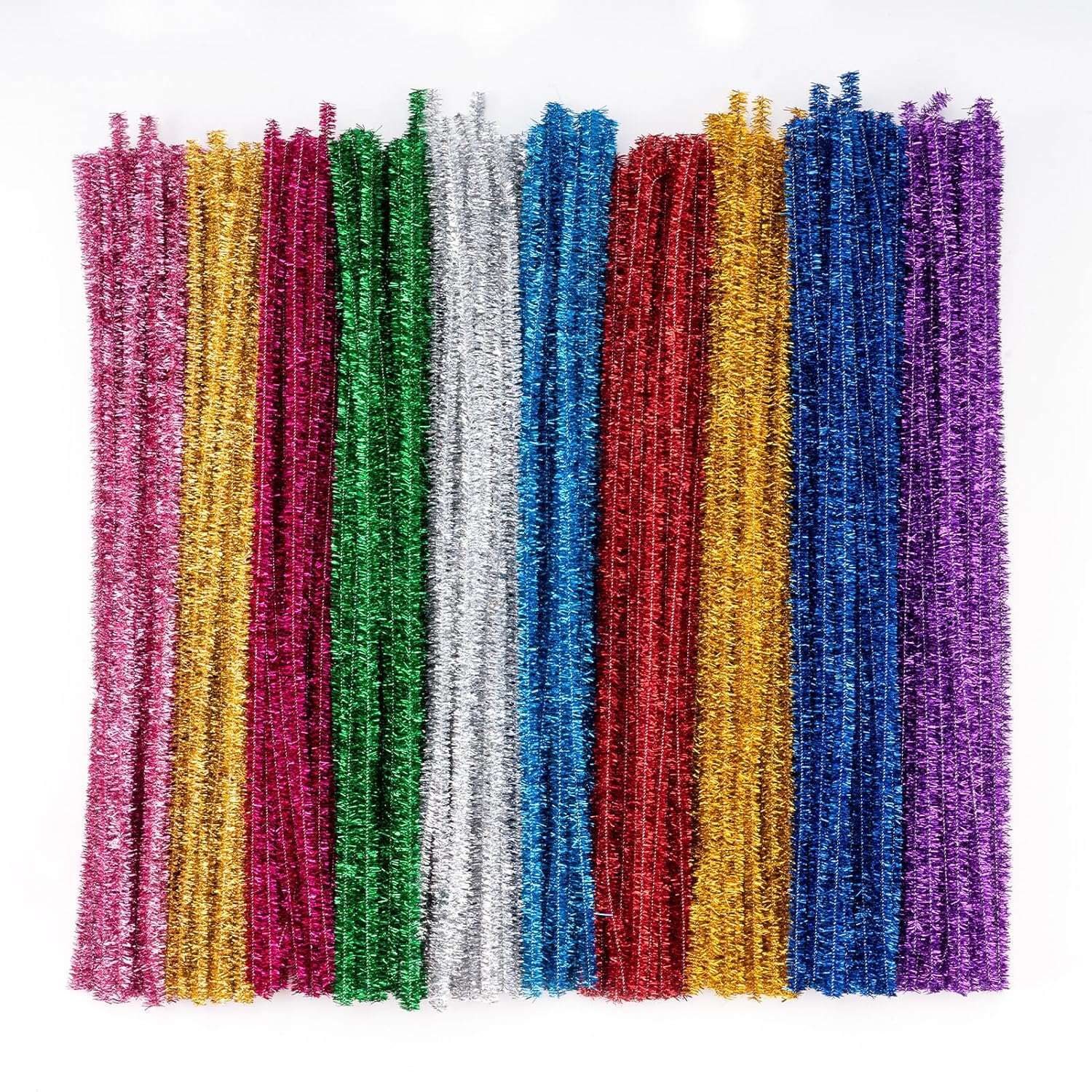 Caydo 200 Pieces Glitter Pipe Cleaners Craft Chenille Stems for DIY Art Creative Crafts Party Decorations (12 Inch X 6 Mm) image number 2