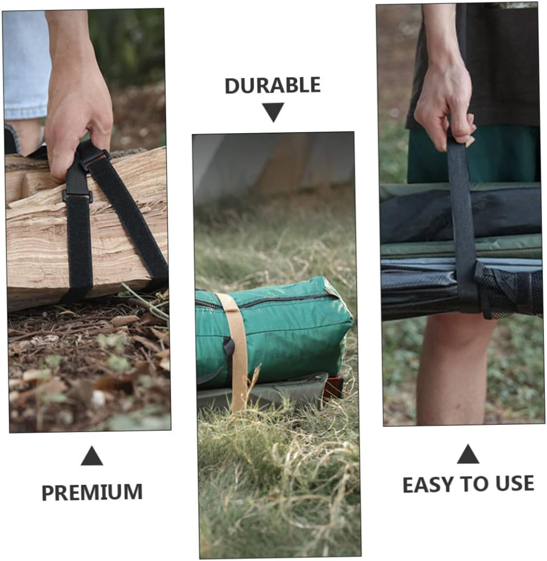 WHAMVOX 6Pcs Outdoor Cargo Binding Belts Adjustable Luggage Straps Hook and Loop Fasteners for Camping and Travel Heavy-Duty Fixing Straps for Backpacks and Gear Random Color