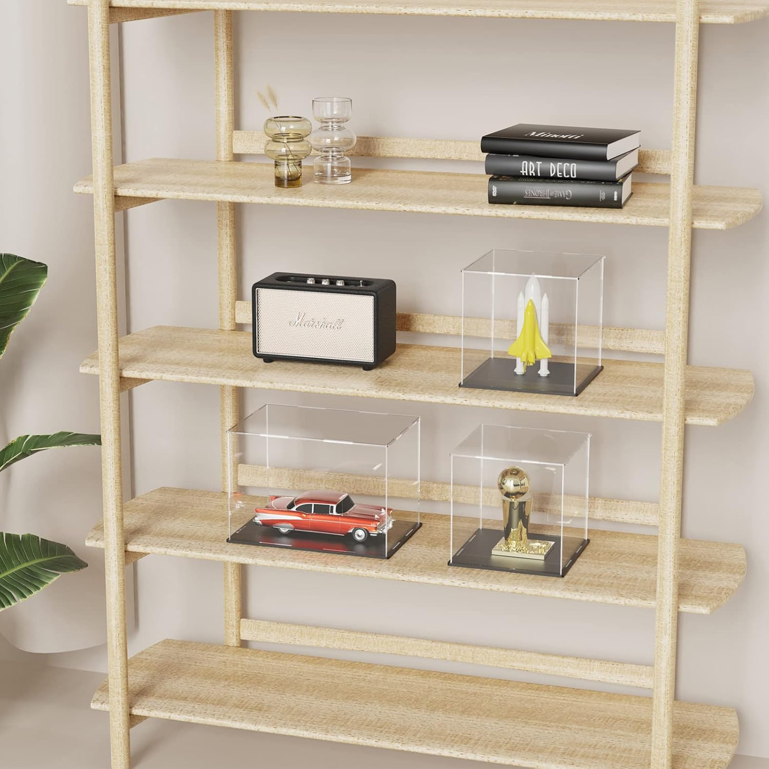 HEMYLU Acrylic Box with Matt Black Base, Simple Self-Assembly Clear Acrylic Display Case, 8 Inch Cube Dustproof Showcase with Lid for Collectibles, Toys and Jewelry (8X8X8 Inch) image number 3