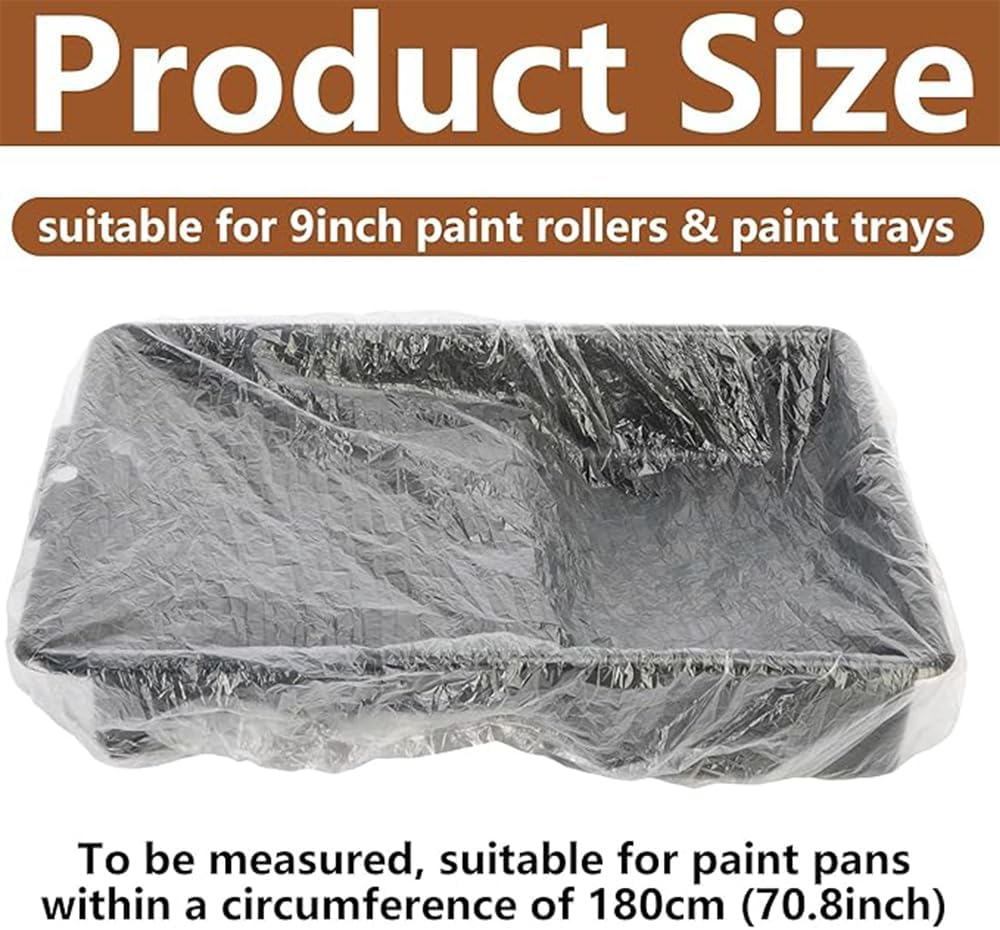 Paint Tray Liners, 30-Pack, Disposable Paint Pan Covers for Rollers (9Inch) image number 5