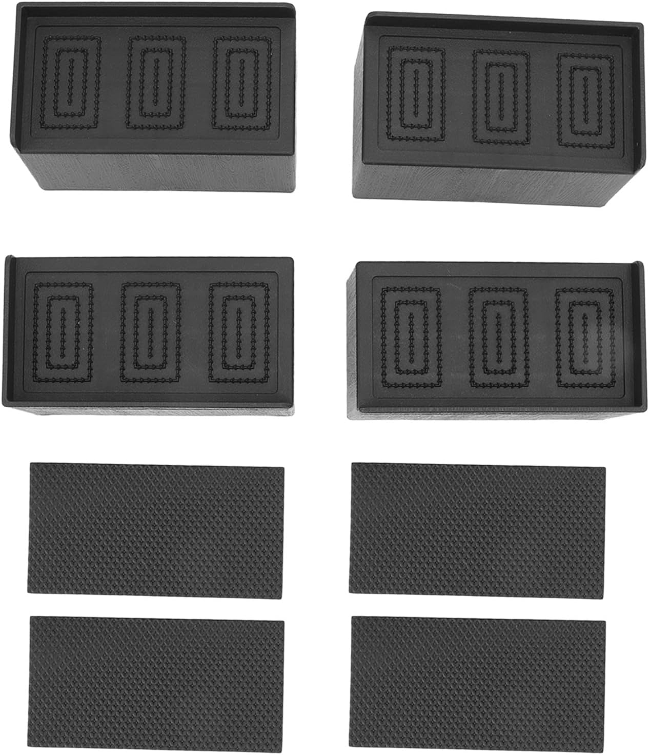 Omabeta 4PCS L Shape Rectangular Furniture Risers with Smooth Corners Design, Stackable Rubber Bed Lifts Blocks for Elevating Table Chair Sofa Bed Cabinet,Black image number 5