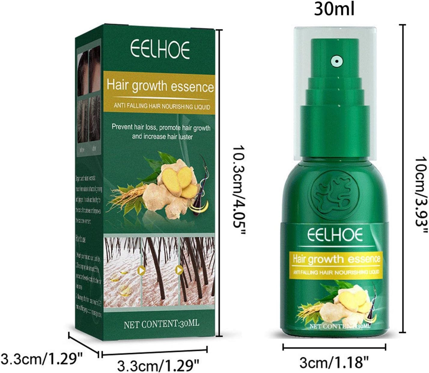 5 Pcs Organic Growth Ginger Spray | Hair Regrowth Spray for Hair Rapid Growth | Safe and Healthy Organic Growth Hair Care Nutrition Spray Dobooo image number 4