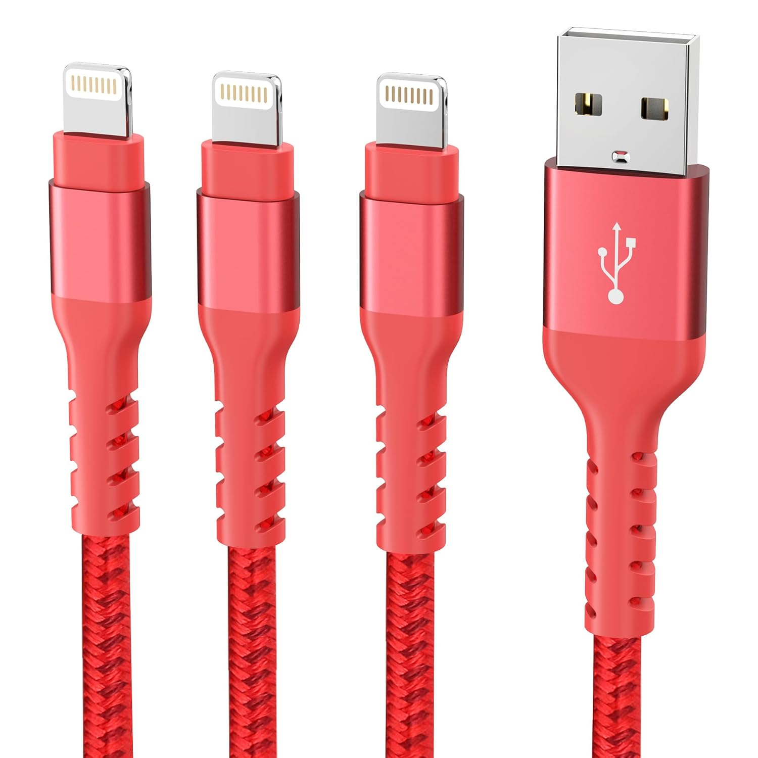 Boreguse 15W USB to Lightning Cable USB Iphone Cable, [3Pack 1M/1M/2M] Iphone Charge Cable, Nylon Braided Lightning Cable, [Mfi Certified] Iphone Cable Compatible for Iphone/Ipad/Ipod