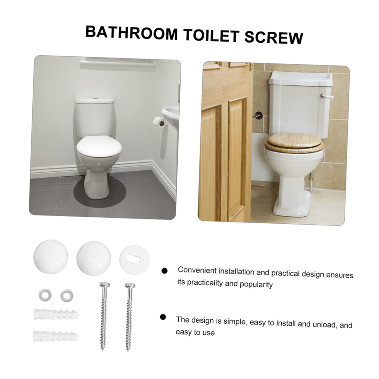 Operitacx 2Sets Bolt Cap Covers for Toilet Decorative Nuts Screws Toilet Installation Screw Covers image number 6