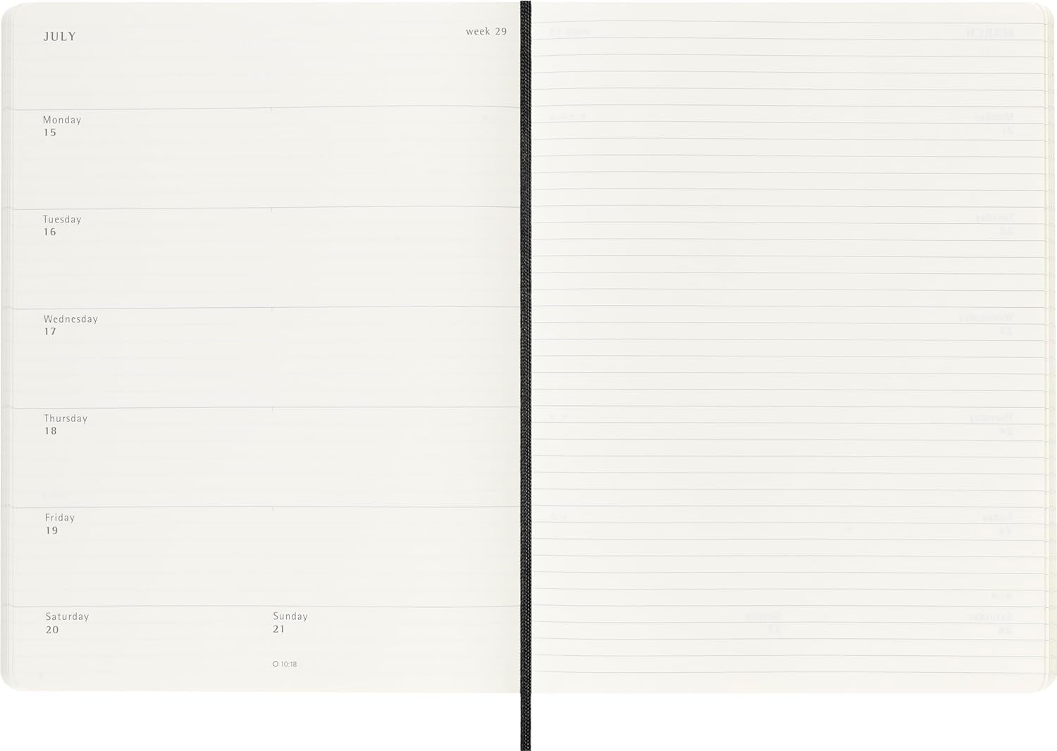 Moleskine Classic 12 Month 2025 Weekly Planner, Soft Cover, XL (7.5" X 9.75"), Black, 144 Pages image number 5
