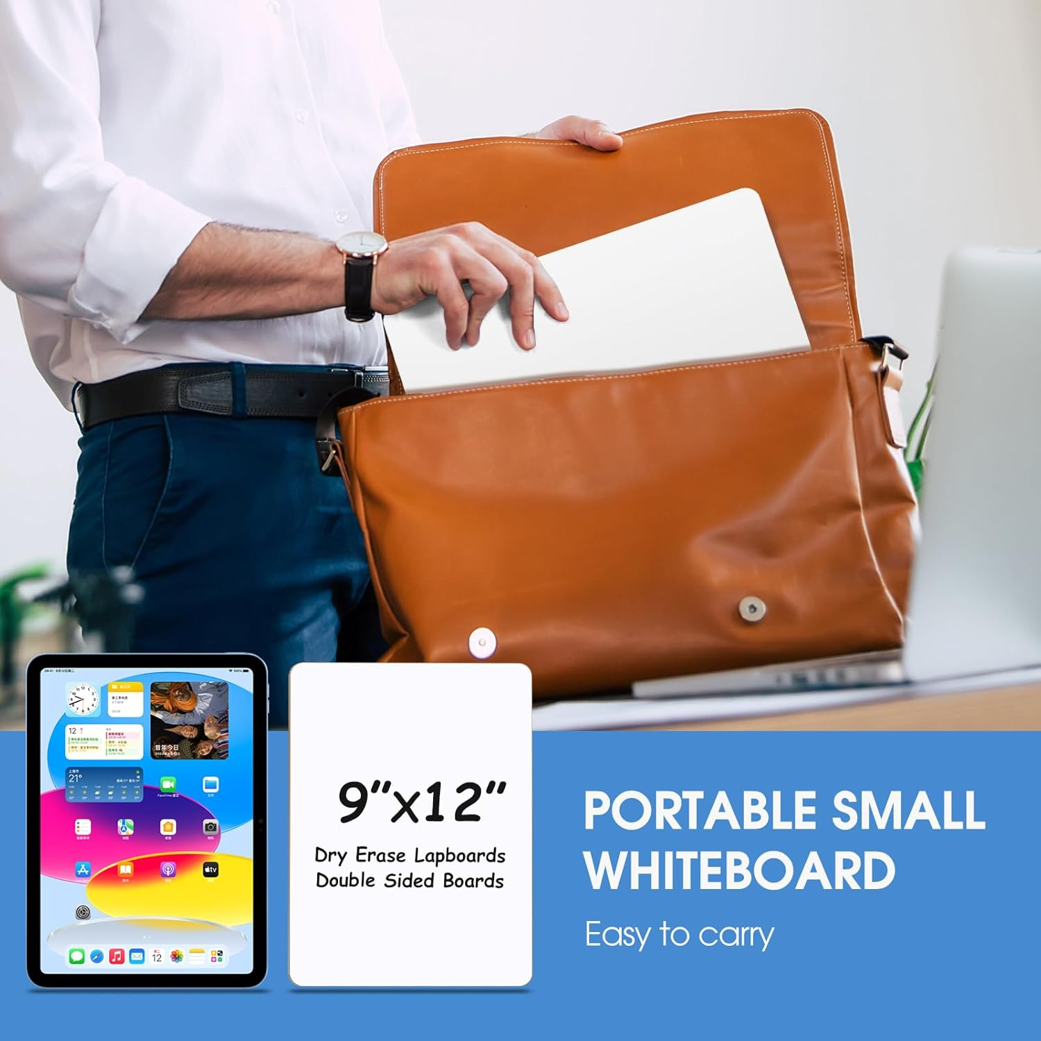 Maxgear Small White Board 2 Pack Dry Erase Boards, 9" X 12" Mini White Board Double Sided Portable White Boards for Students Teachers School Supplies Lapboards Including 2 Markers and 2 Erasers image number 3