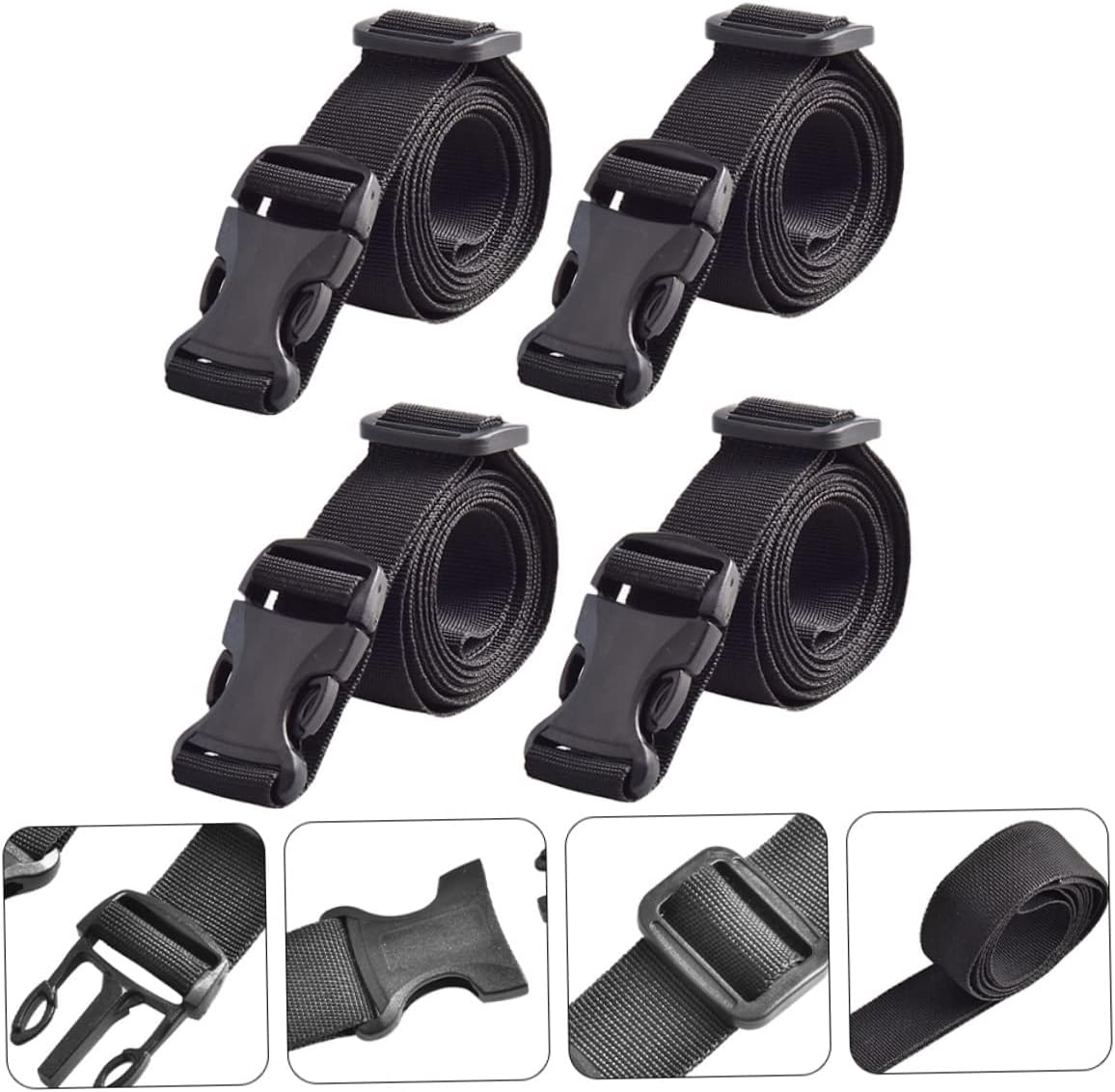 GAROZATION 12Pcs Outdoor Luggage Tie down Belt Luggage Straps Suitcase Cross Straps for Travel image number 4