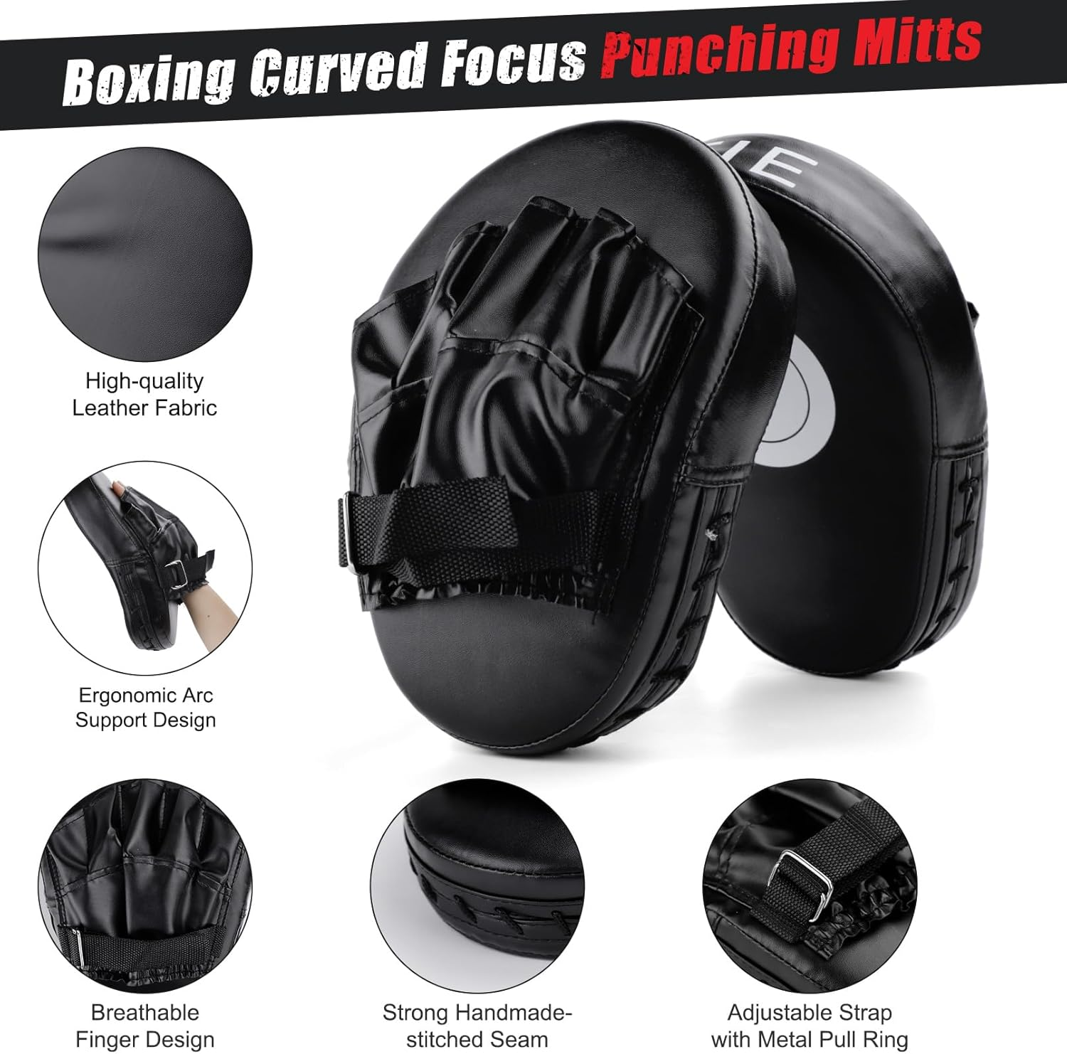 2-In-1 Boxing Equipment, Kids Boxing Gloves and Punching Mitts Set Karate Mitts Pad for Beginners Child Boxing Gloves for Muay Thai, Taekwondo, MMA Training image number 3