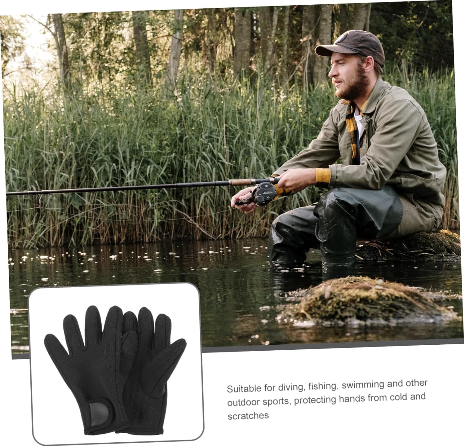 1 Pair Outdoor Swimming Gloves Wetsuit Dive Gloves Exercise Gloves Wear-Resistant Diving Gloves Portable Fishing Gloves Adult Diving Gloves Gym Gloves Adult Fitness Gloves Sponge image number 2