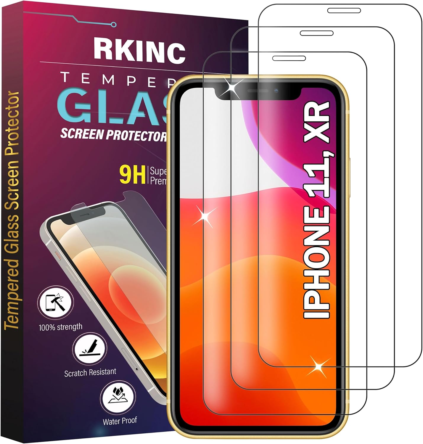 Screen Protector [3-Pack] for Iphone 16E / Iphone 14 / Iphone 13 / Iphone 13 Pro 6.1-Inch, RKINC Tempered Glass Film Screen Protector, 0.33Mm [Bubble-Free][Anti-Scratch][Anti-Shatter]