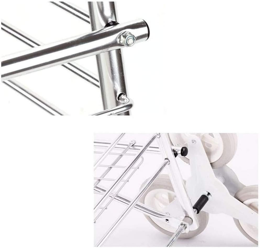 Trolley with Wheels Trolley Trolley Aluminum Trolley for Supermarket Foldable for Luggage Trolley in Silver Microfiber image number 6