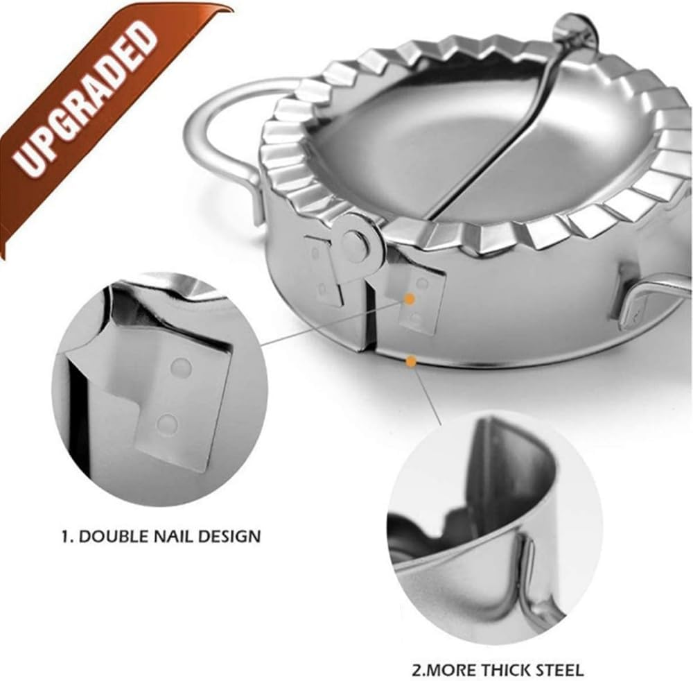 Ravioli Stamp Maker Tools with Roller Wheel Set of 5, Wooden Handle Ravioli Maker Tools with Roller Wheel, Pasta Press Wheel Dumplings Maker Tools