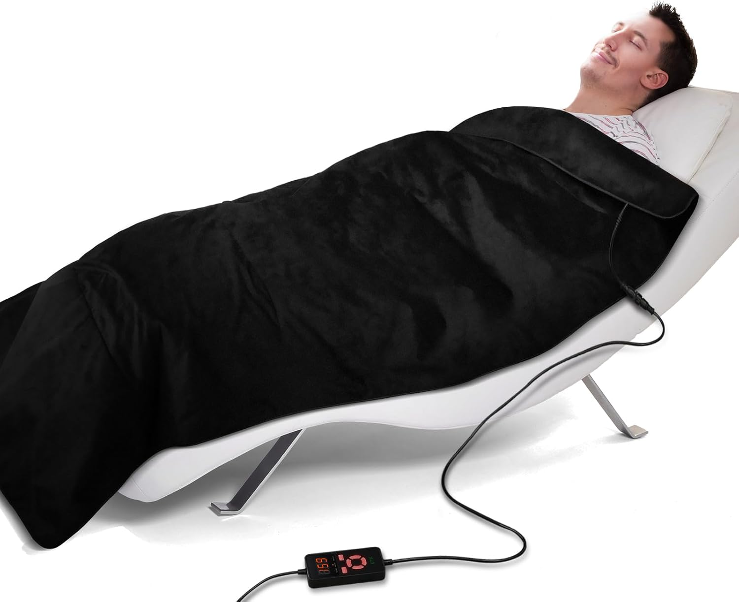 UTK Full Body Size Infrared Heating Pad, 5X Deeper Relaxation for Back, Abdomen, Thigh, 70" X 31" Ultra Soft Far Infrared Heating Mat, EMF Free, Smart Controller with Memory Function, Super Large Size image number 2