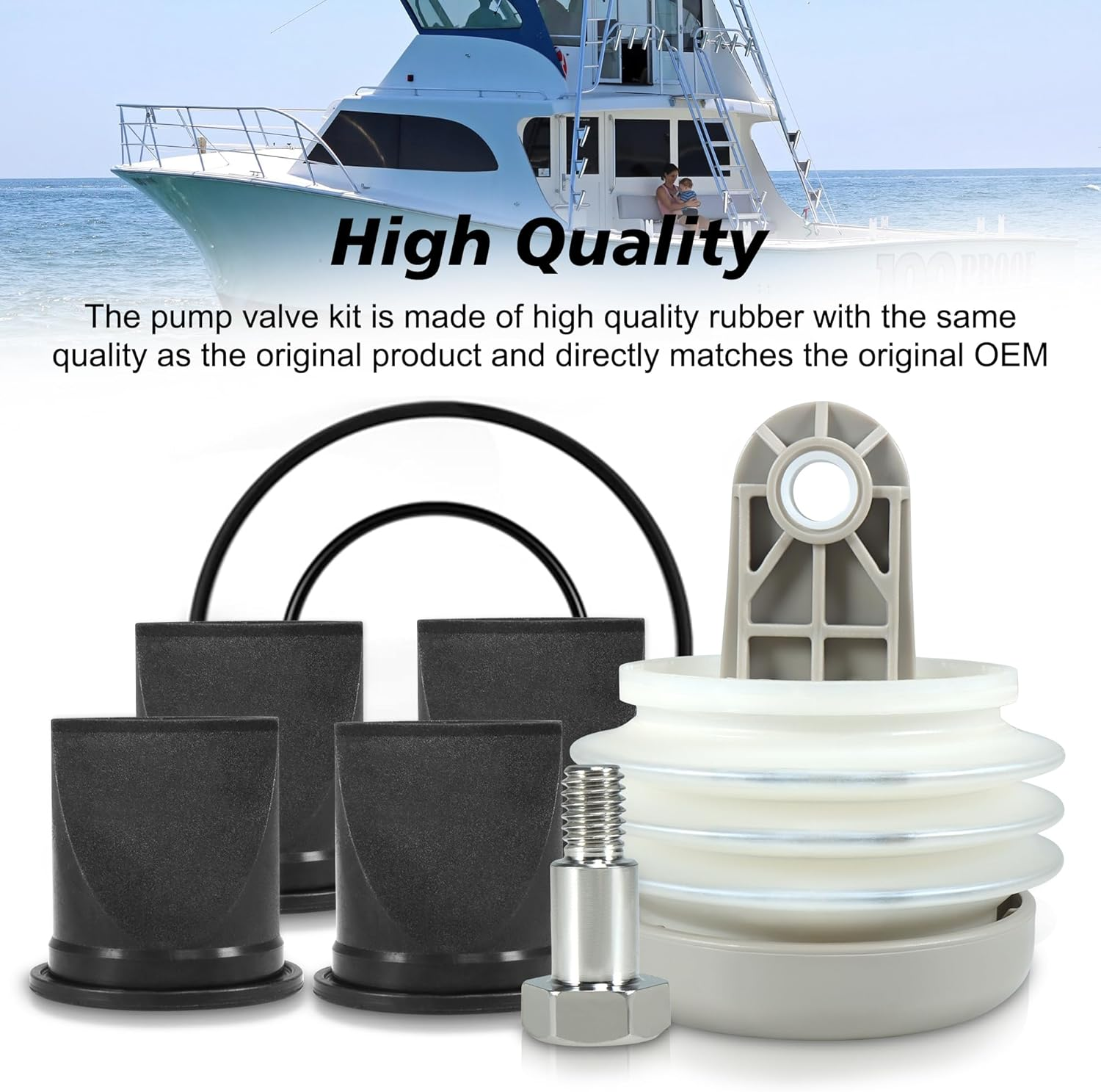 385230980 Pump Bellow Kit with Duckbill Valve and O-Ring Kit Replace for S, T, J Series Vacuum Pump Fits for Dometic Sealand RV and Boat Toilet Vacuflush Parts image number 5