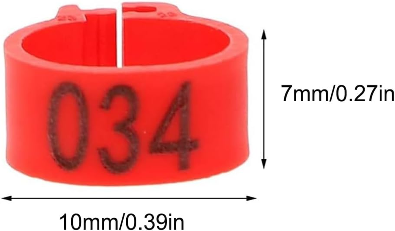 AIMALL 100 PCS Pigeon Bayonet Digital Foot Ring, 10Mm Pigeon Leg Band for Breeding and Racing, Durable Plastic Material, Easy to Use