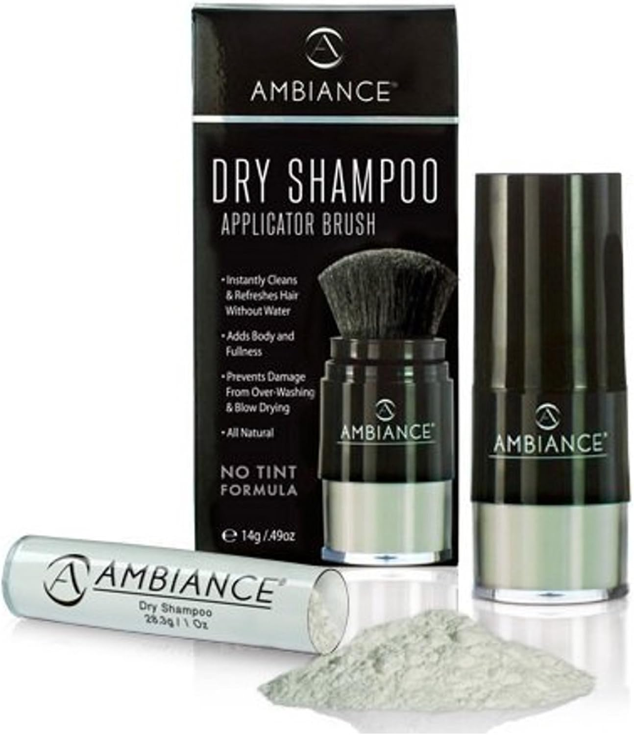 Ambiance Dry Shampoo 1Oz Refill (No Tint/Gray Hair Formula) &ndash; All-Natural, Volumizing Powder to Replenish Your Existing Ambiance Dry Shampoo Applicator Brush image number 1
