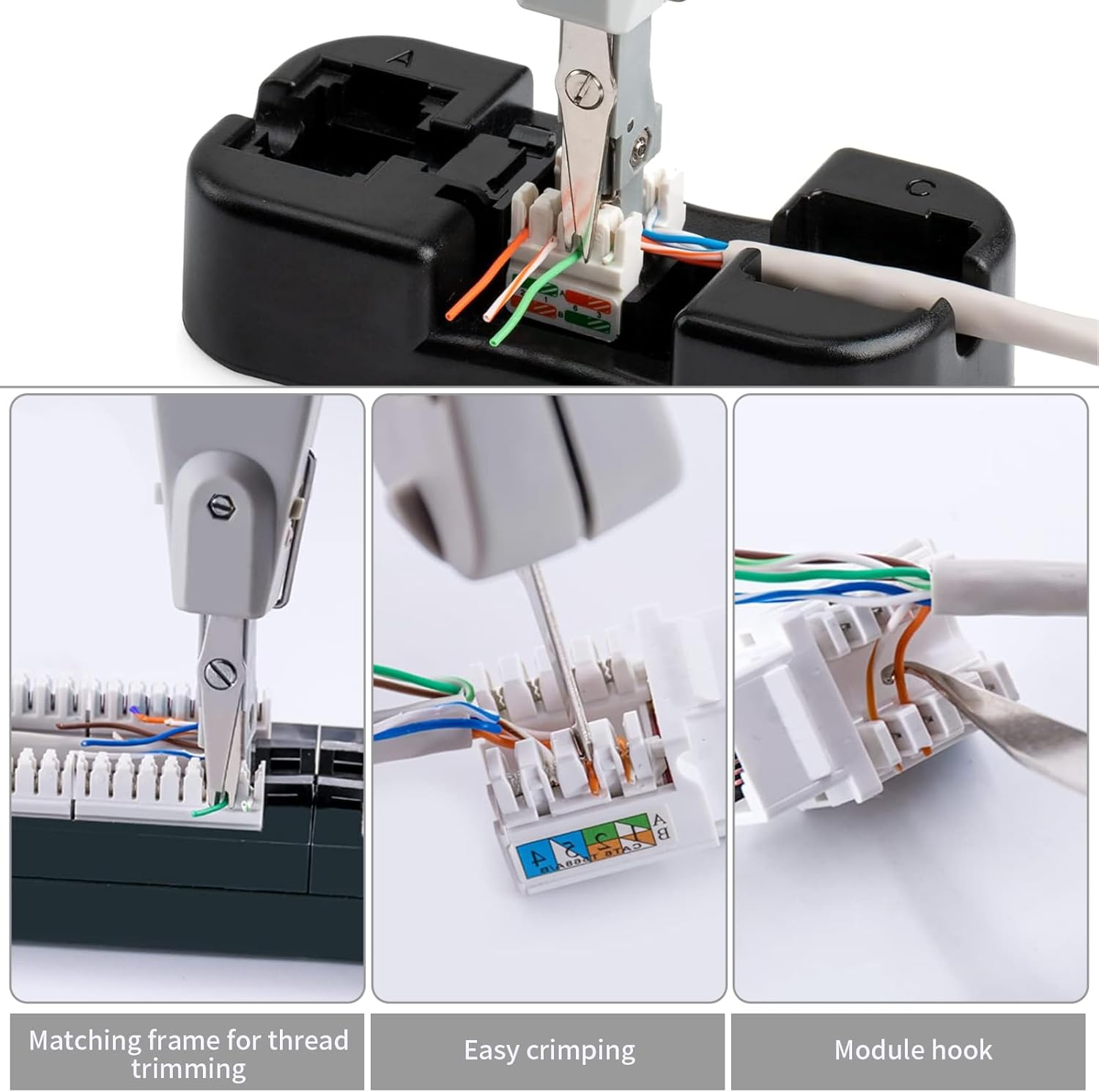 Punch down Tool, Multifunctional Network Cable Crimper for RJ45/RJ11 Cat5/Cat5E/Cat6, Impact Terminal Insertion Tool for Ethernet, Telecom, Phone Cable, 110 Block, Wire Connector (2 PCS) image number 5