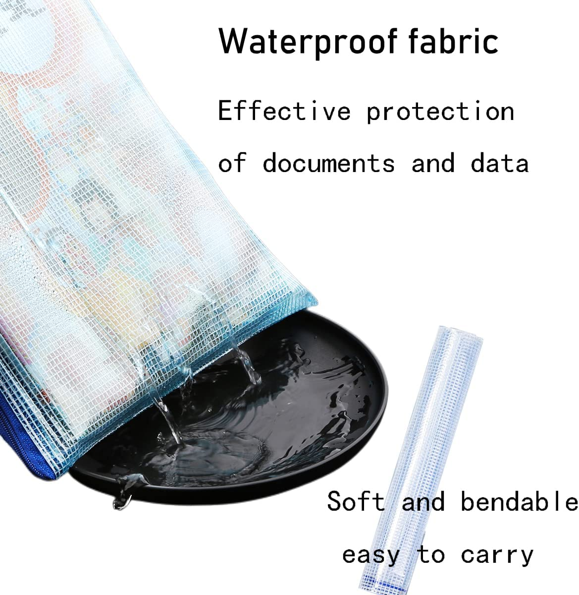 20Pcs A5 Waterproof Bag Document Bag,Clear Zipper Bags Ues for Home,Office, Business Travel image number 5